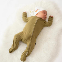 Thumbnail for BELAN J Footed Zipper Sleeper - Basil