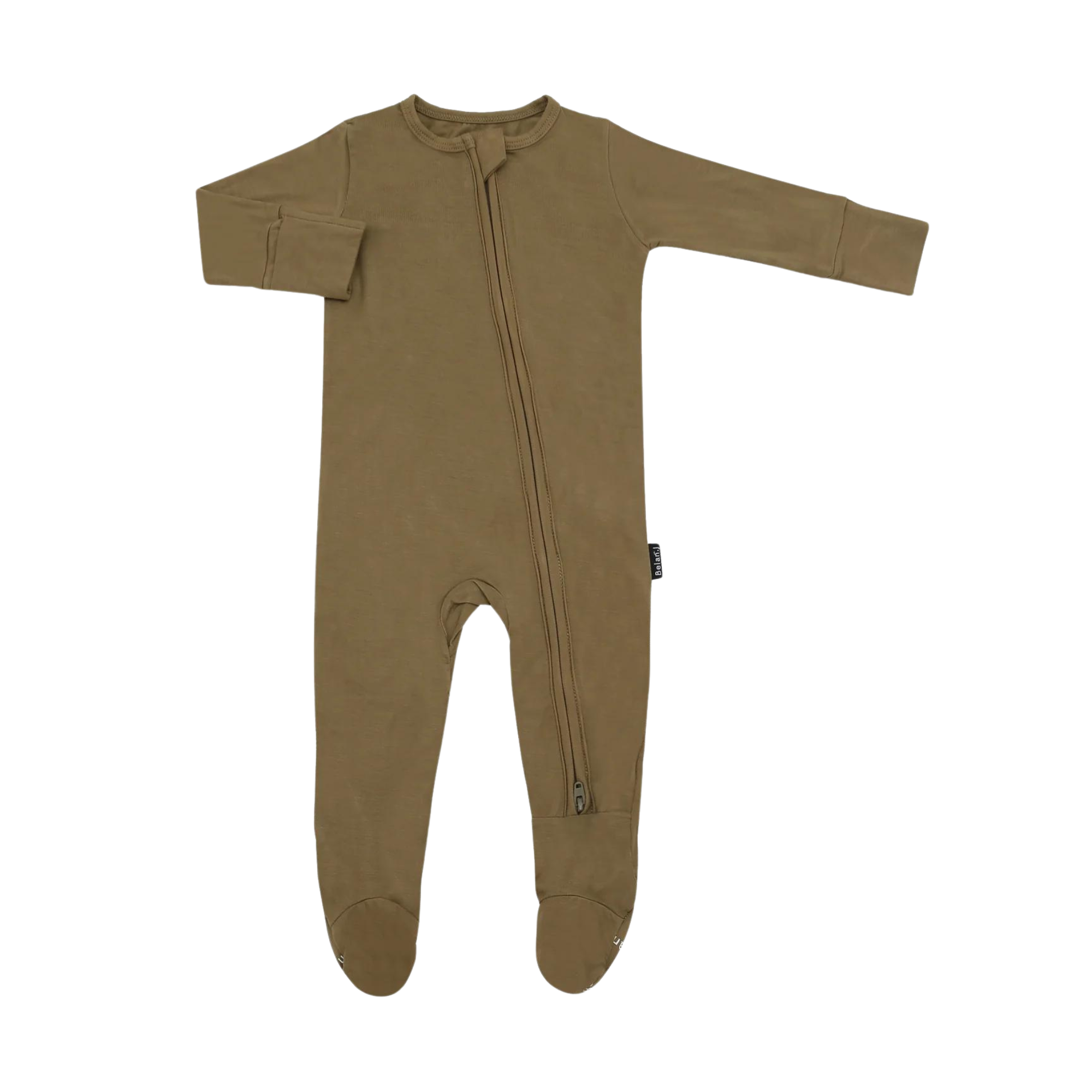 BELAN J Footed Zipper Sleeper - Basil