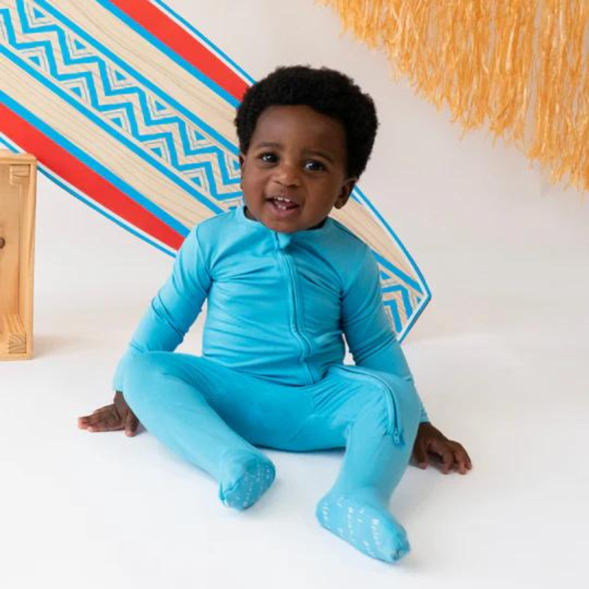 BELAN J Footed Zipper Sleeper - Electric Blue