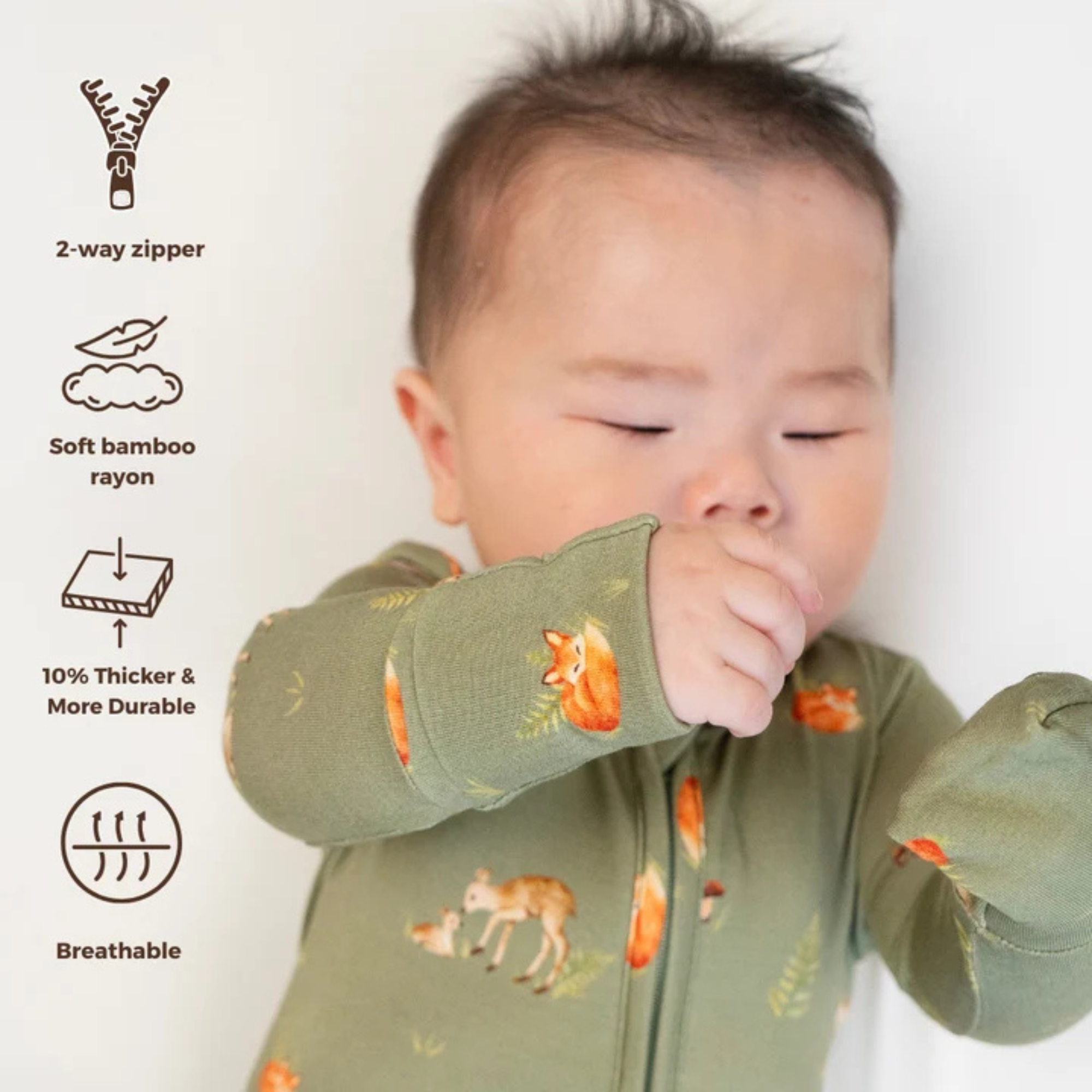 BELAN J Footed Zipper Sleeper - Forest Friends