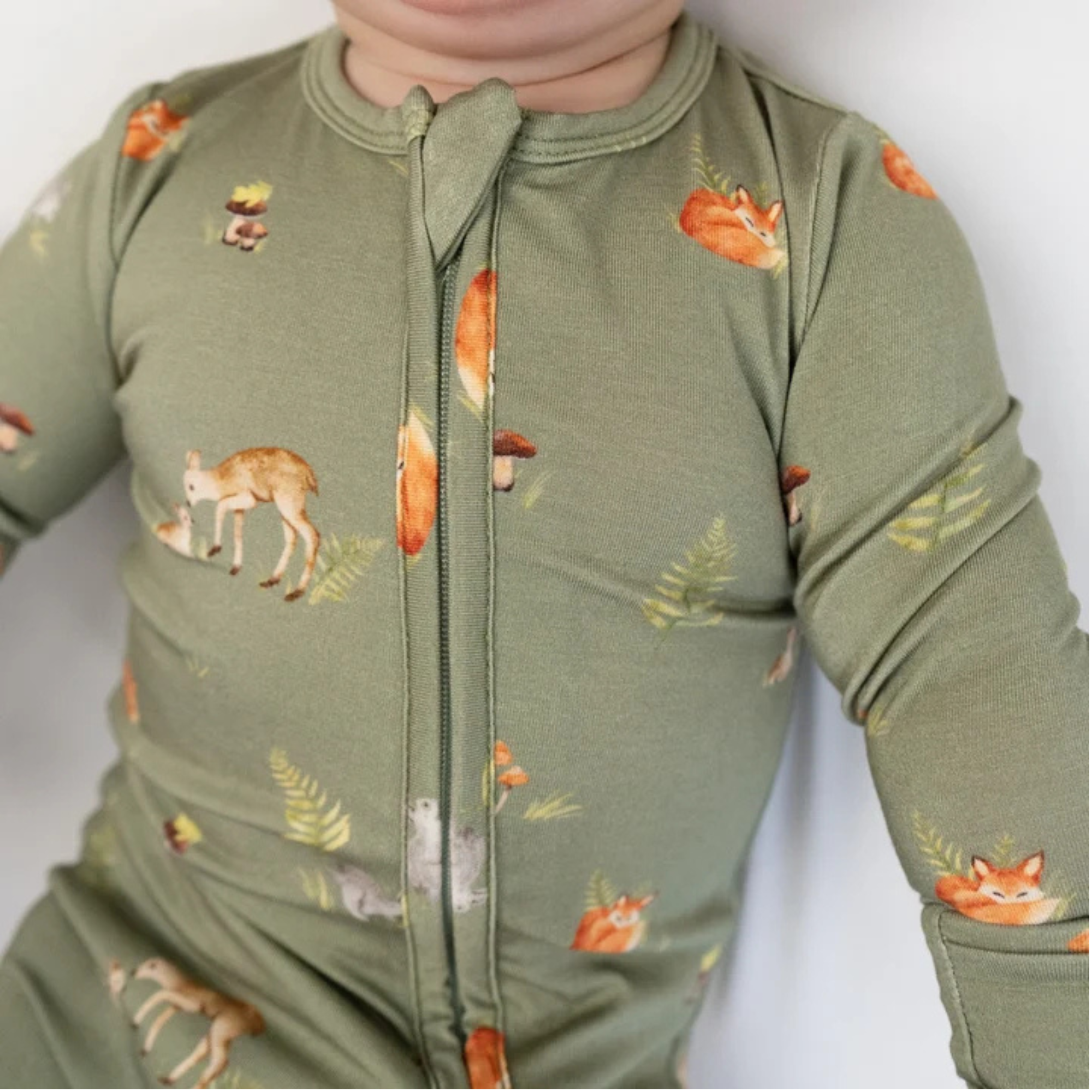 BELAN J Footed Zipper Sleeper - Forest Friends