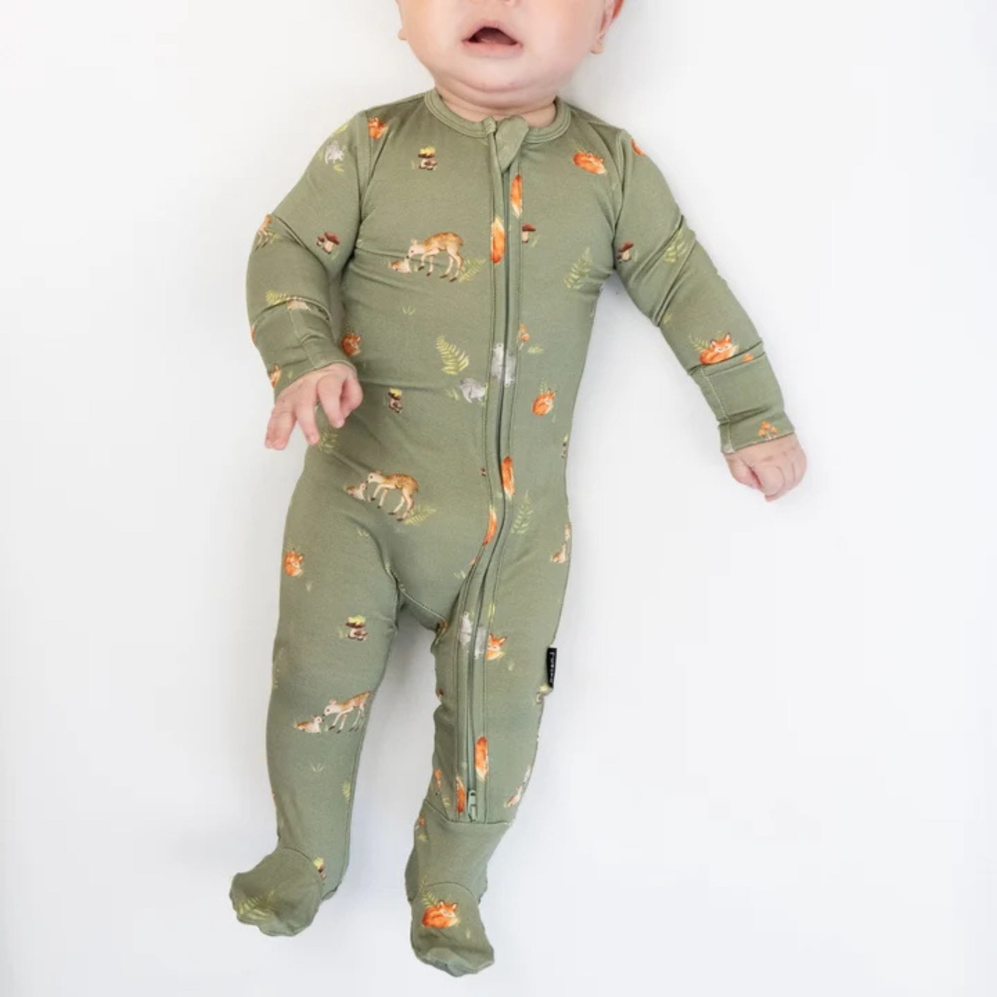 BELAN J Footed Zipper Sleeper - Forest Friends