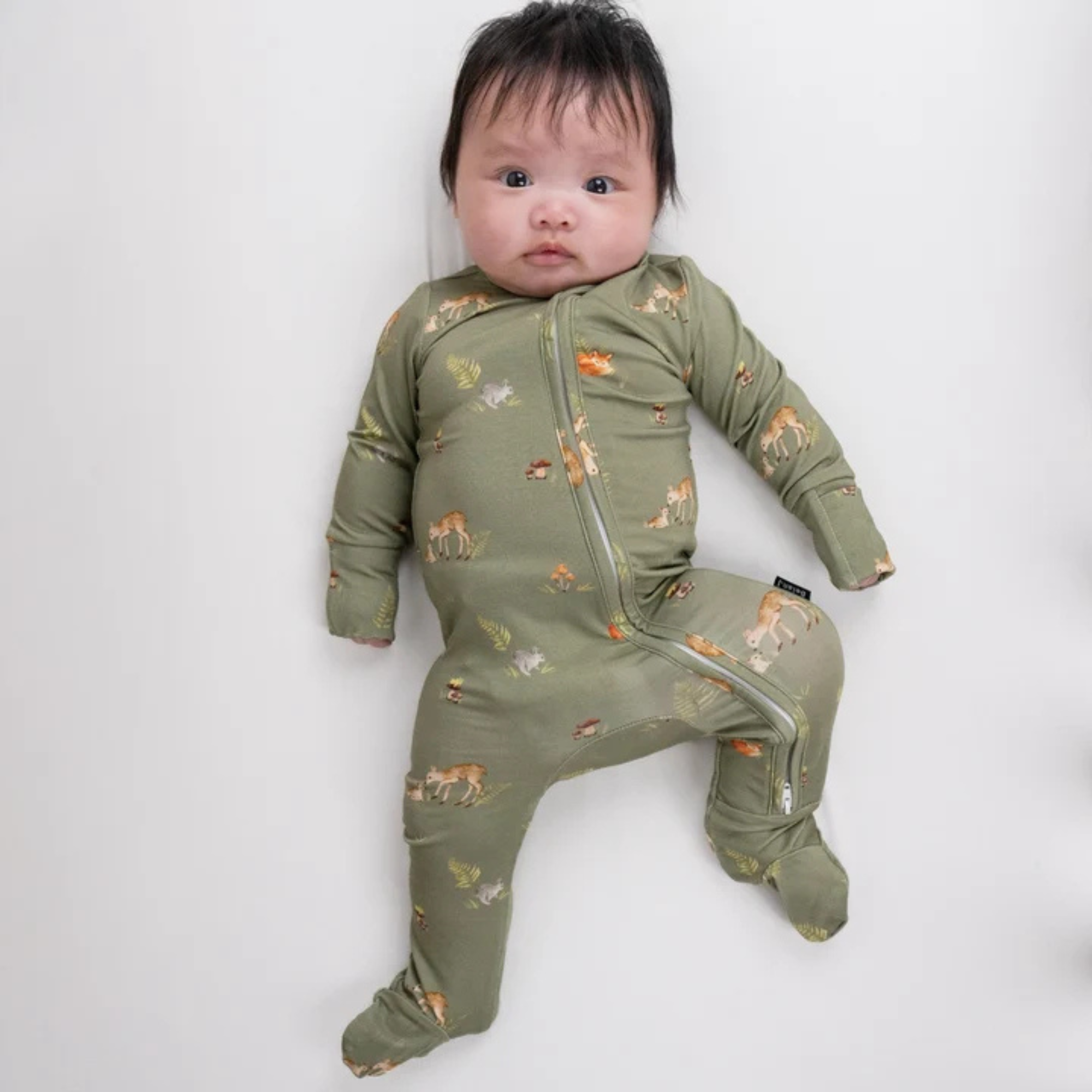 BELAN J Footed Zipper Sleeper - Forest Friends
