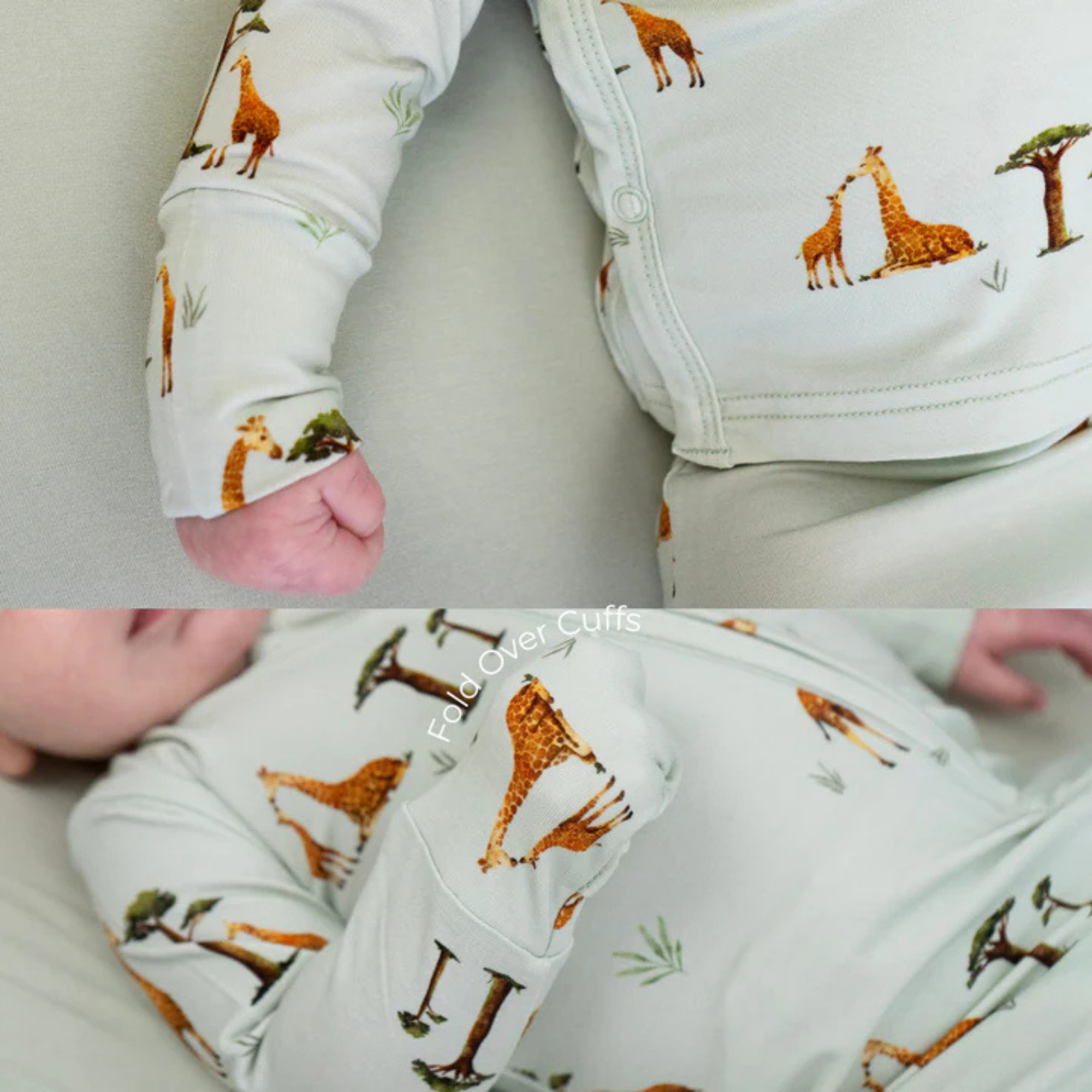 BELAN J Footed Zipper Sleeper - Giraffes