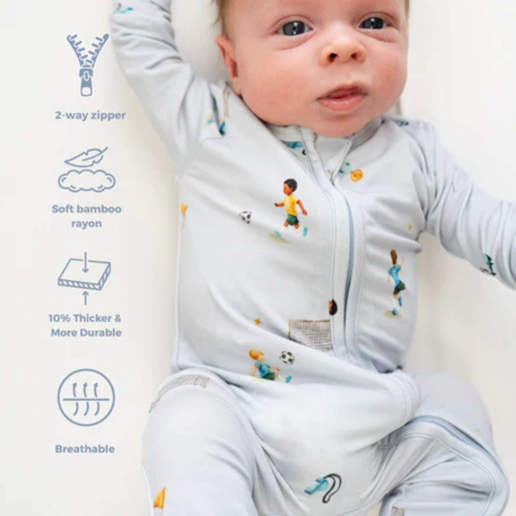 BELAN J Footed Zipper Sleeper - Go Team