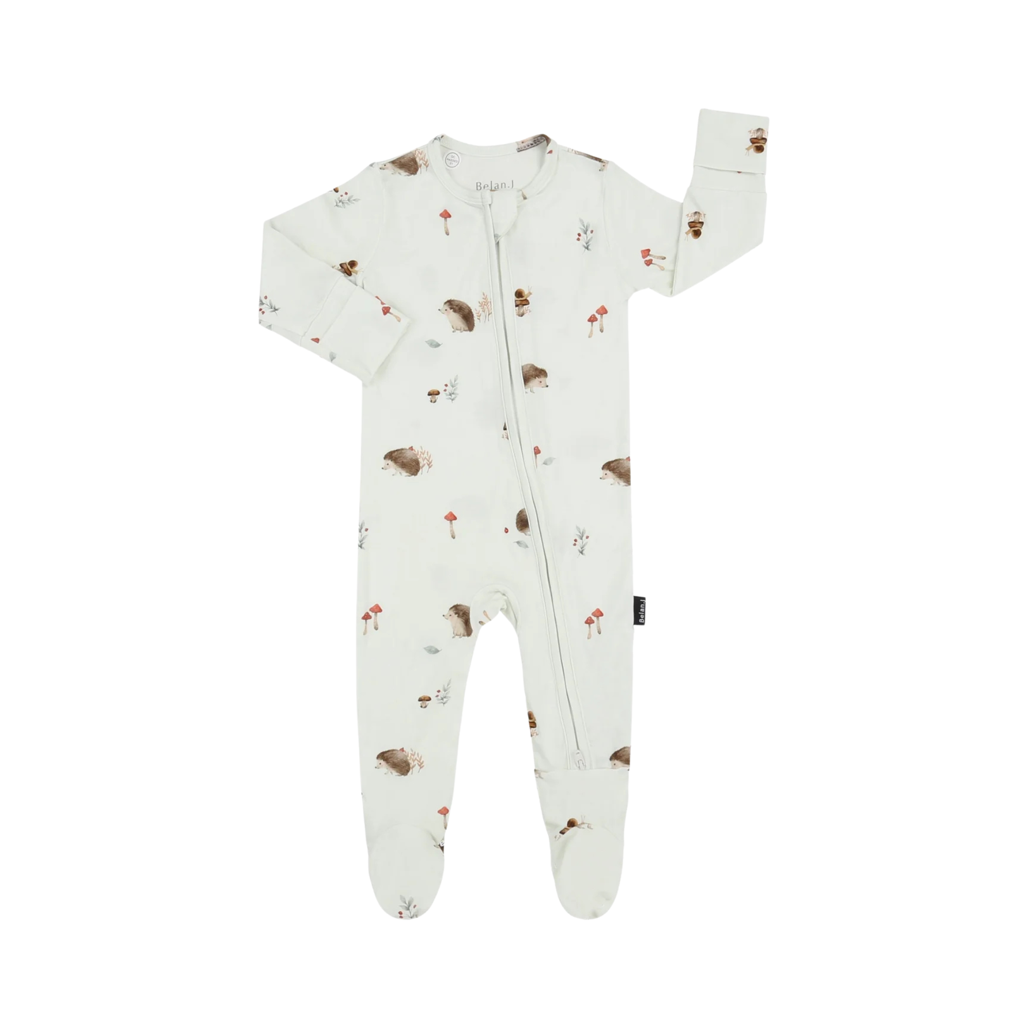 BELAN J Footed Zipper Sleeper - Hedgehogs