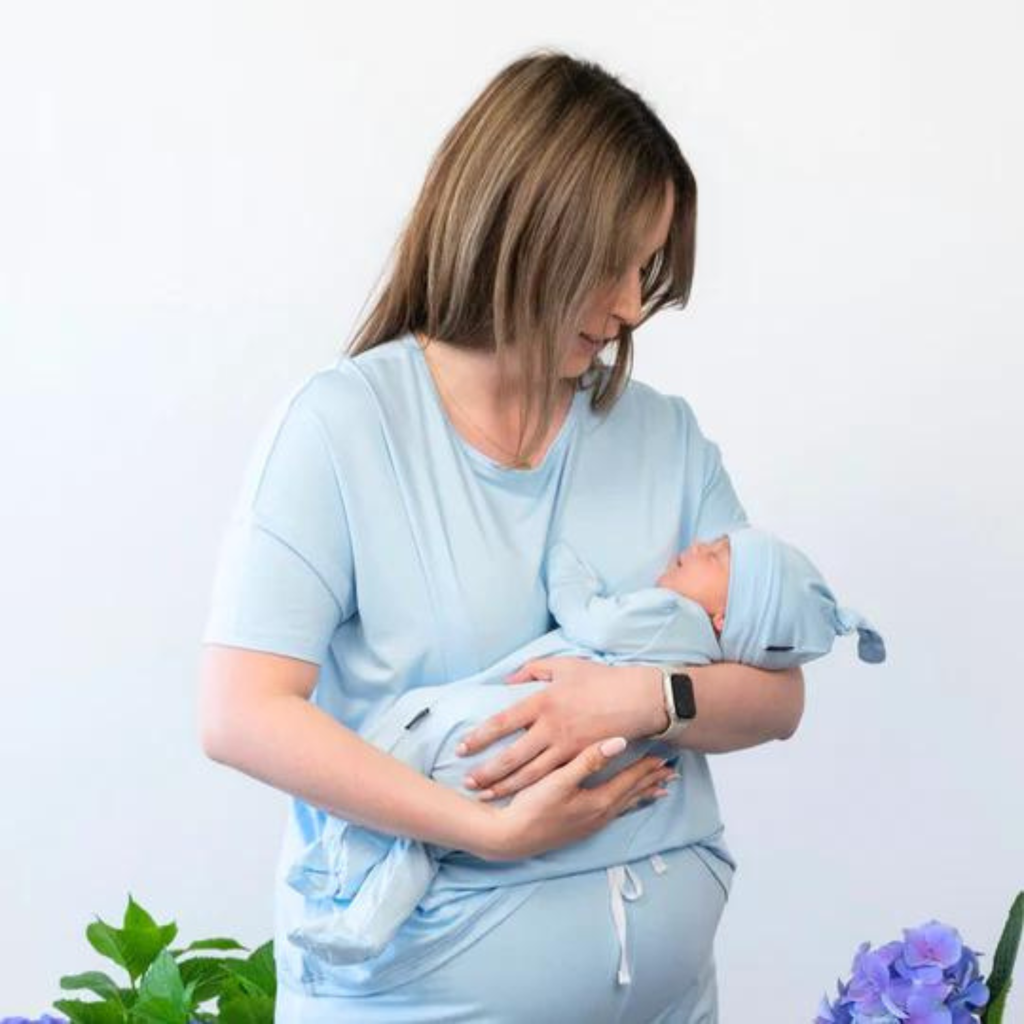 BELAN J Footed Zipper Sleeper - Hydrangea Blue