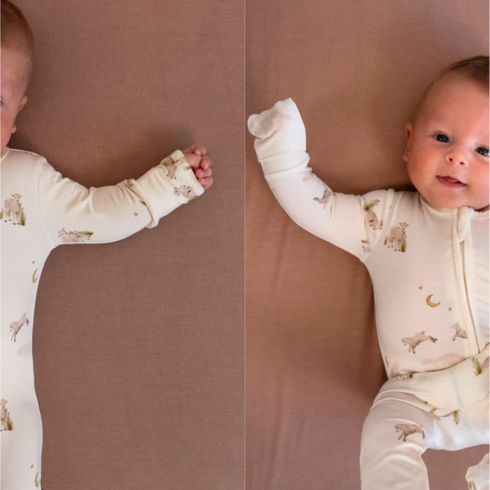 BELAN J Footed Zipper Sleeper - Little Lambs