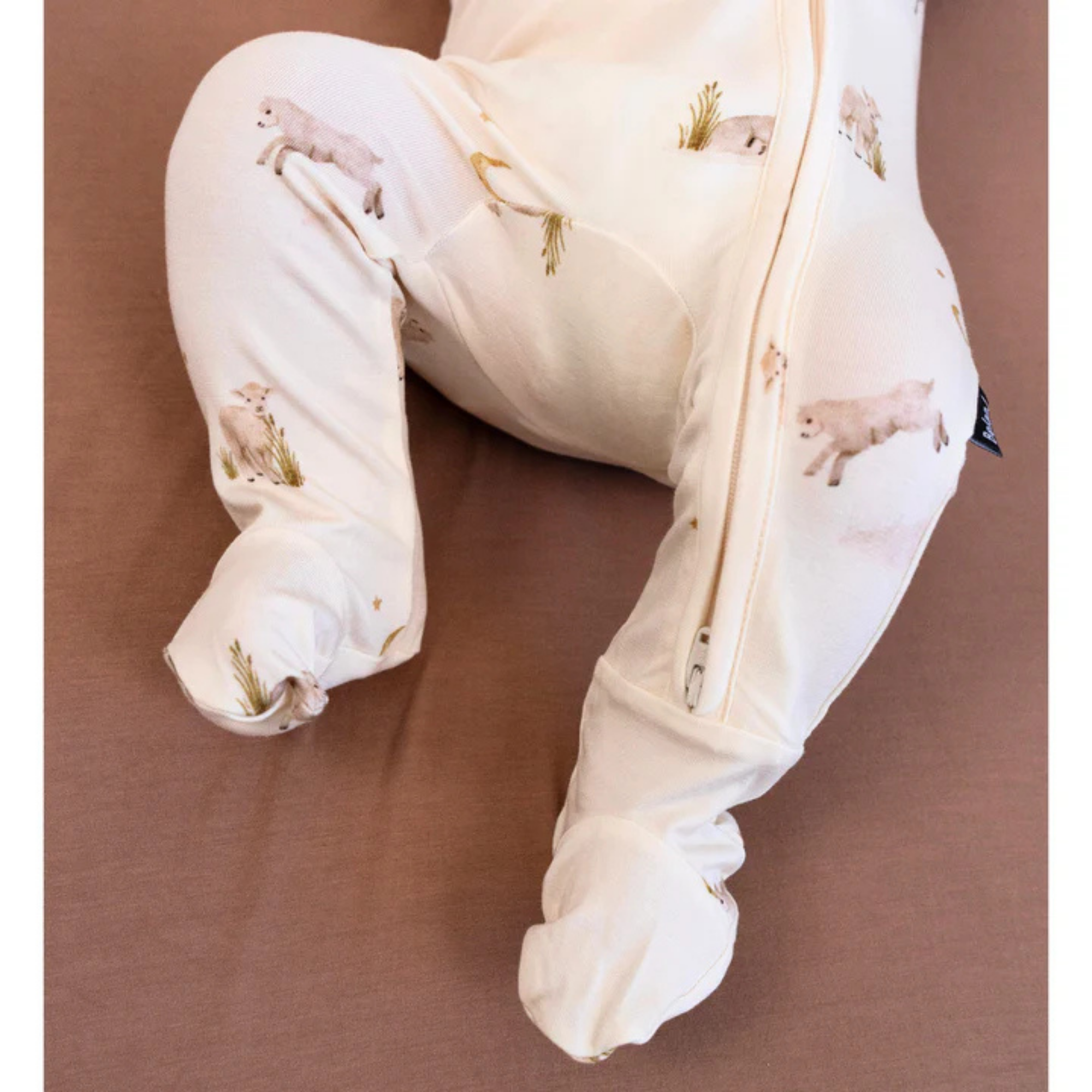 BELAN J Footed Zipper Sleeper - Little Lambs