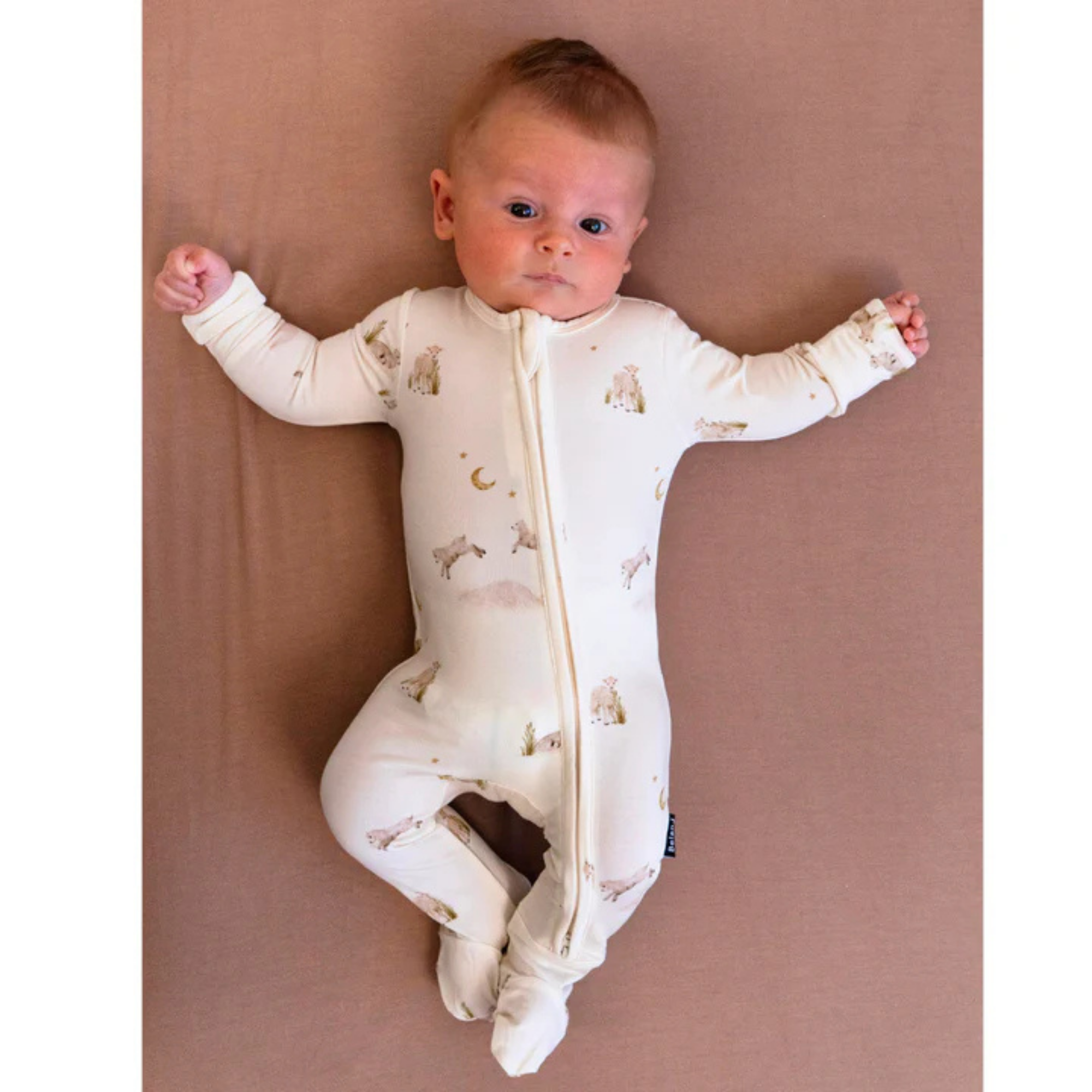 BELAN J Footed Zipper Sleeper - Little Lambs