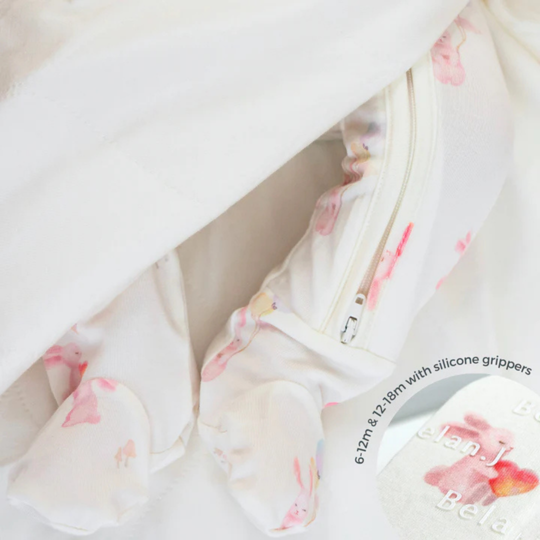 BELAN J Footed Zipper Sleeper - Love Bunnies