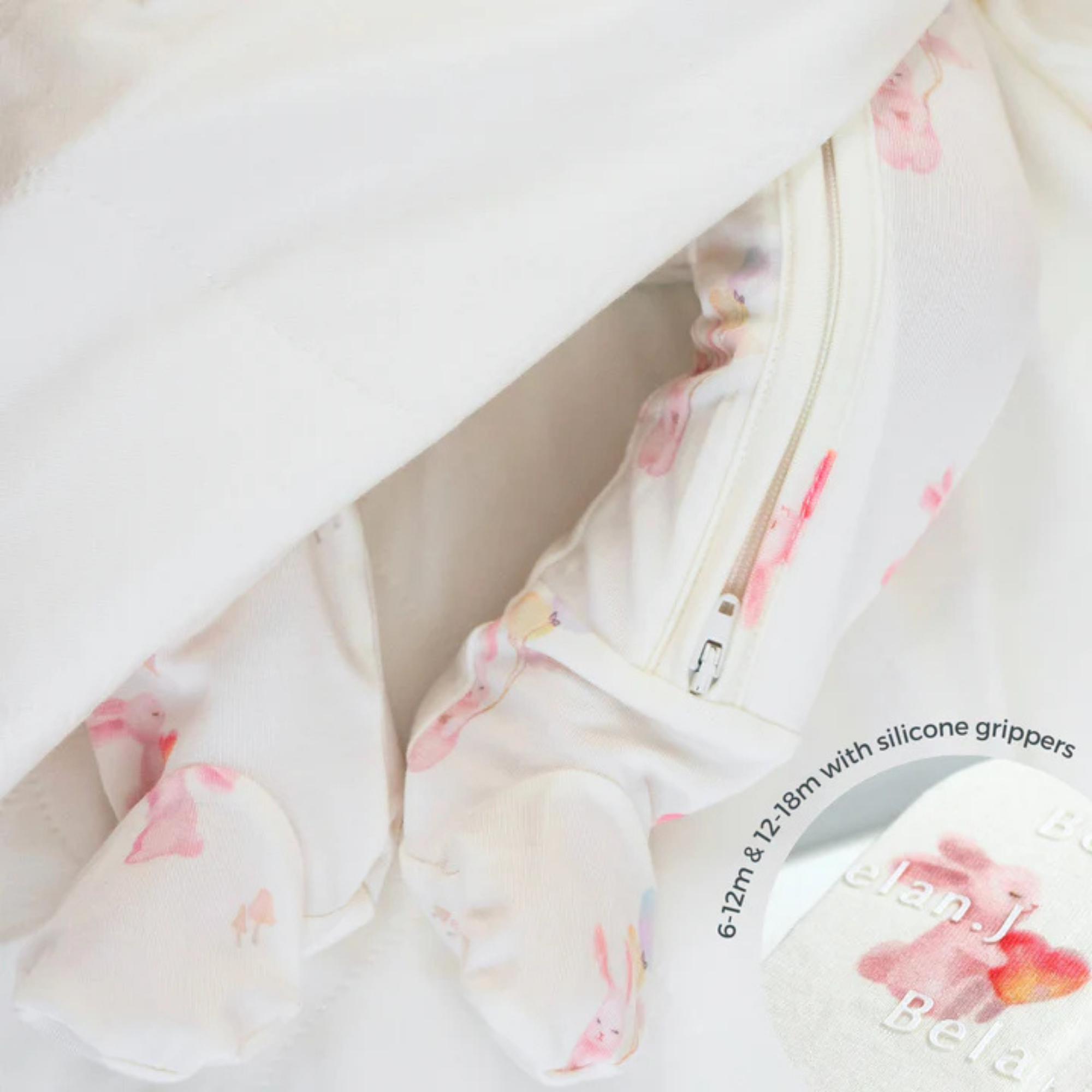BELAN J Footed Zipper Sleeper - Love Bunnies