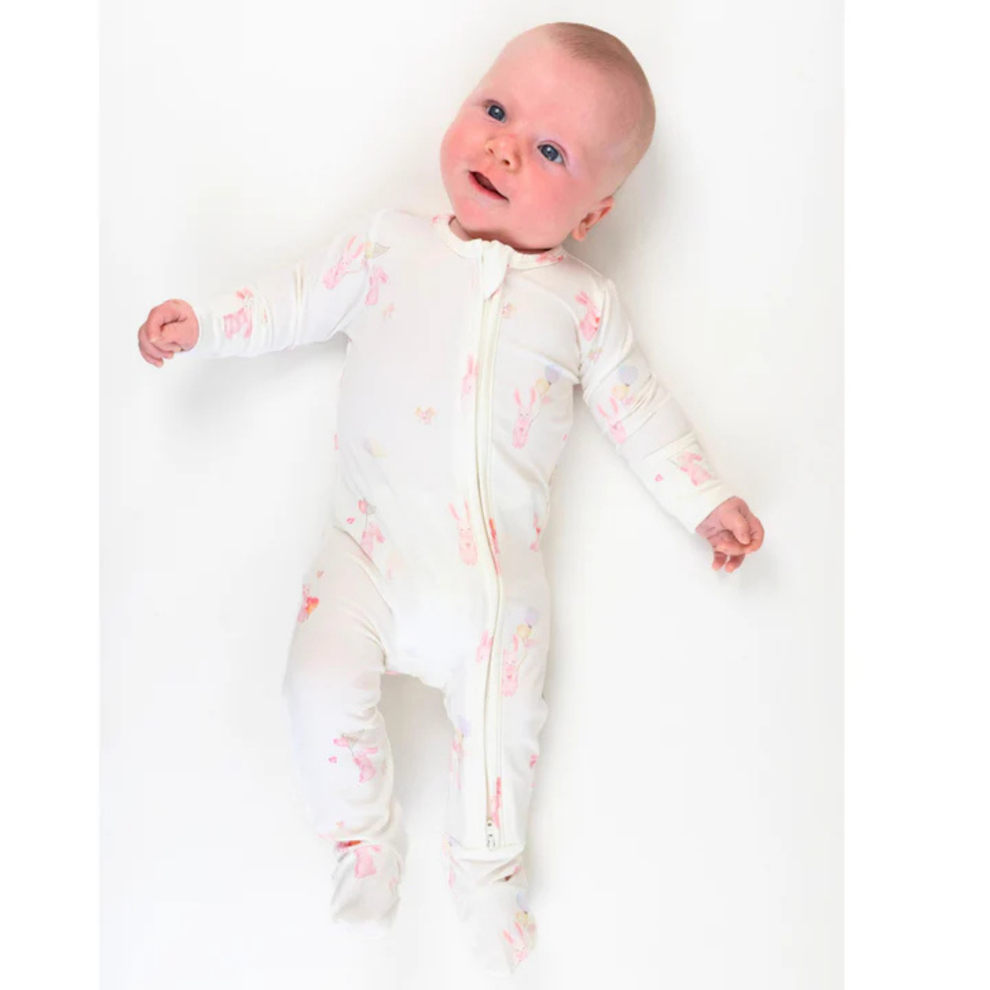 BELAN J Footed Zipper Sleeper - Love Bunnies