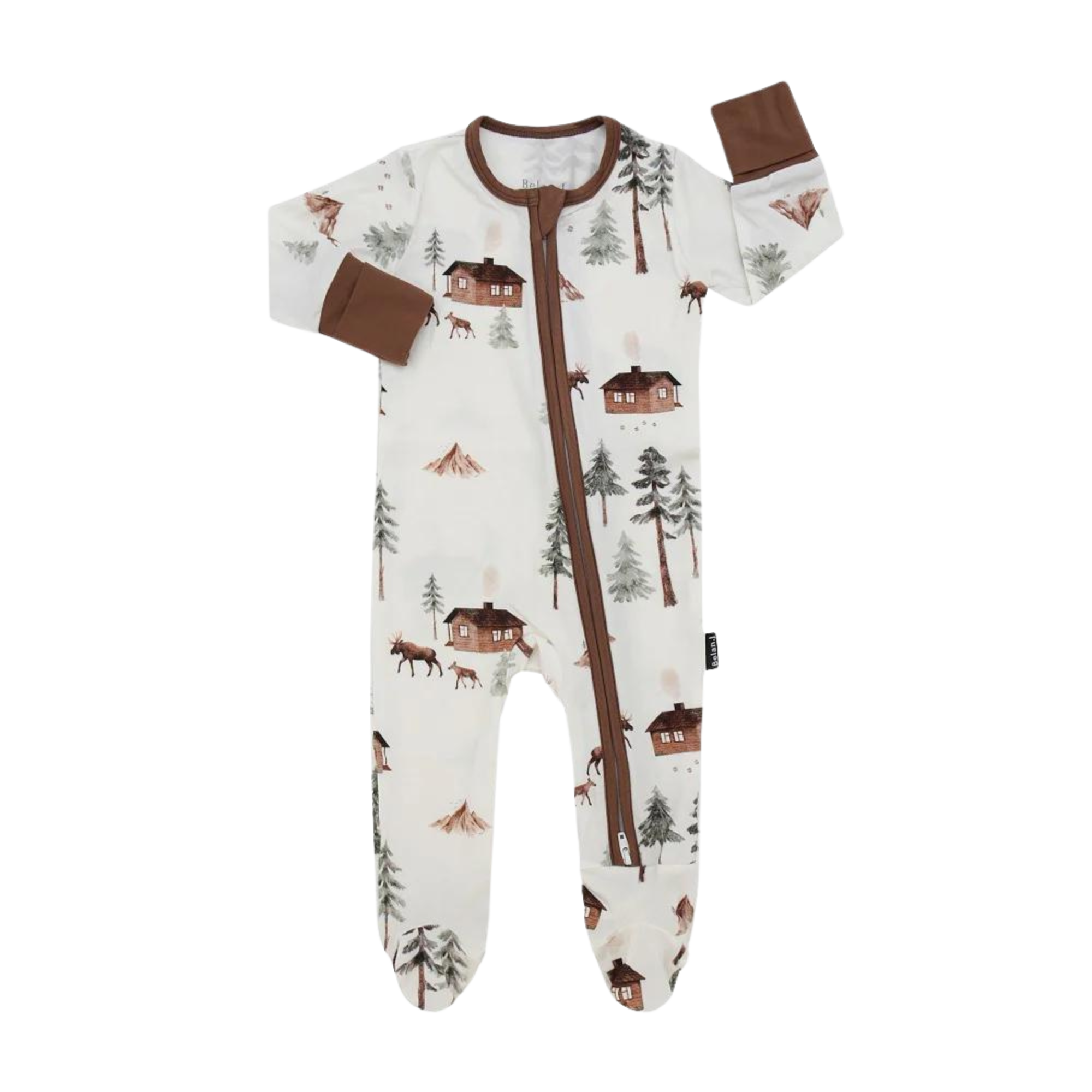 BELAN J Footed Zipper Sleeper - Moose