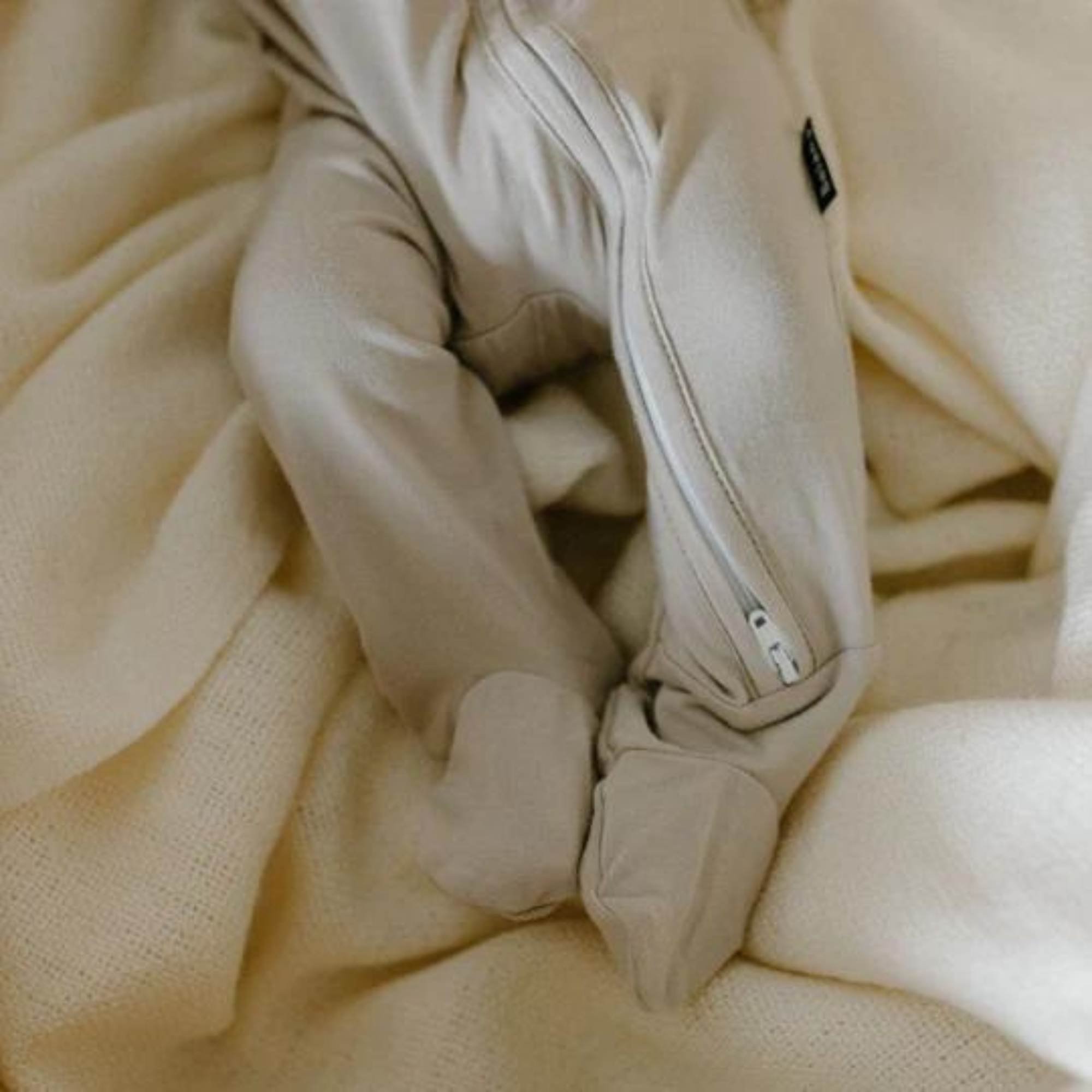 BELAN J Footed Zipper Sleeper - Oat