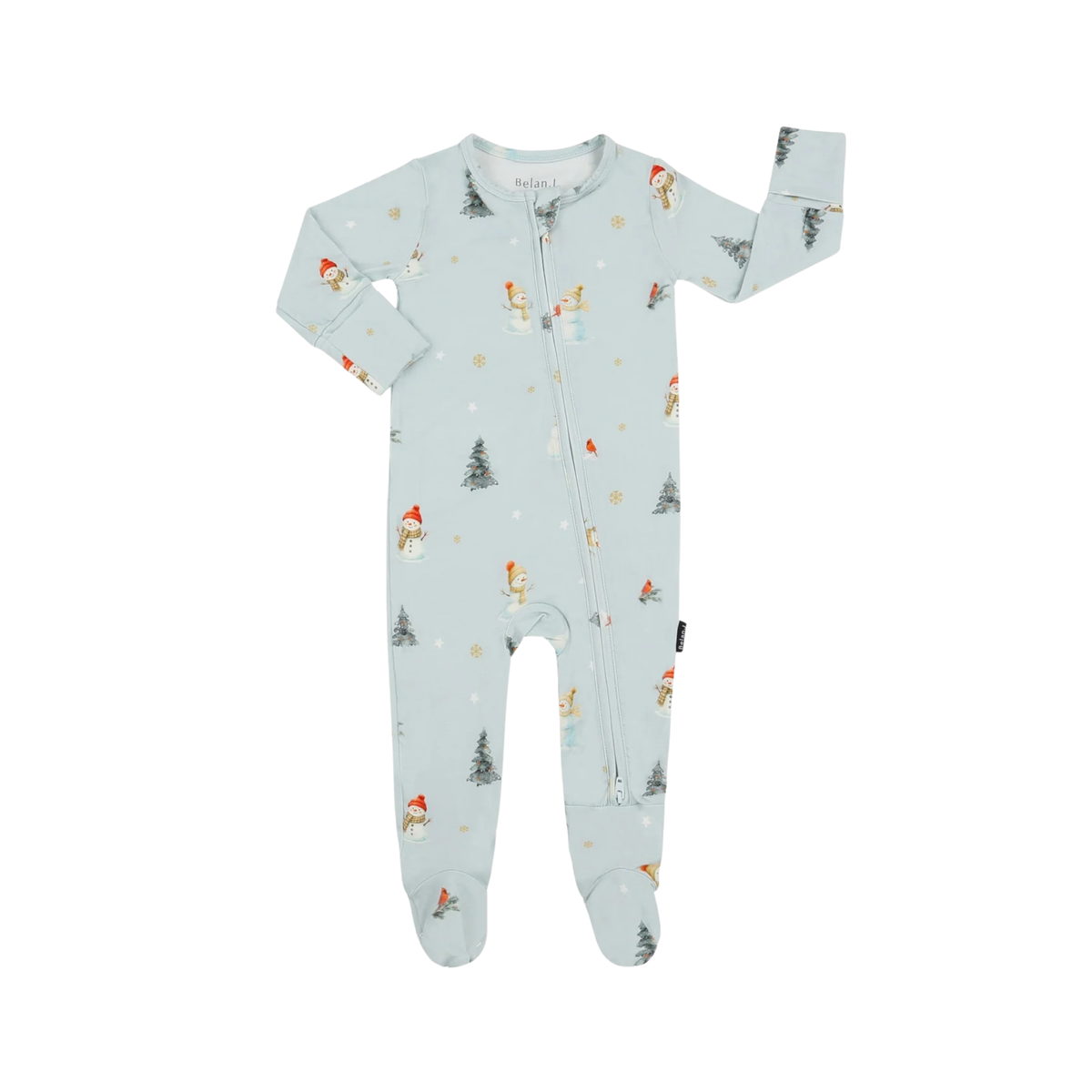BELAN J Footed Zipper Sleeper - Snowmen