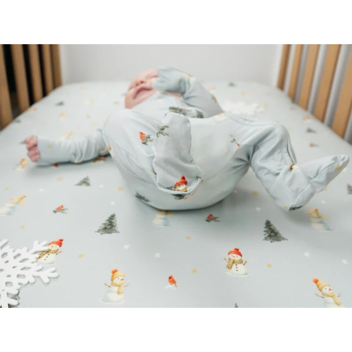 BELAN J Footed Zipper Sleeper - Snowmen