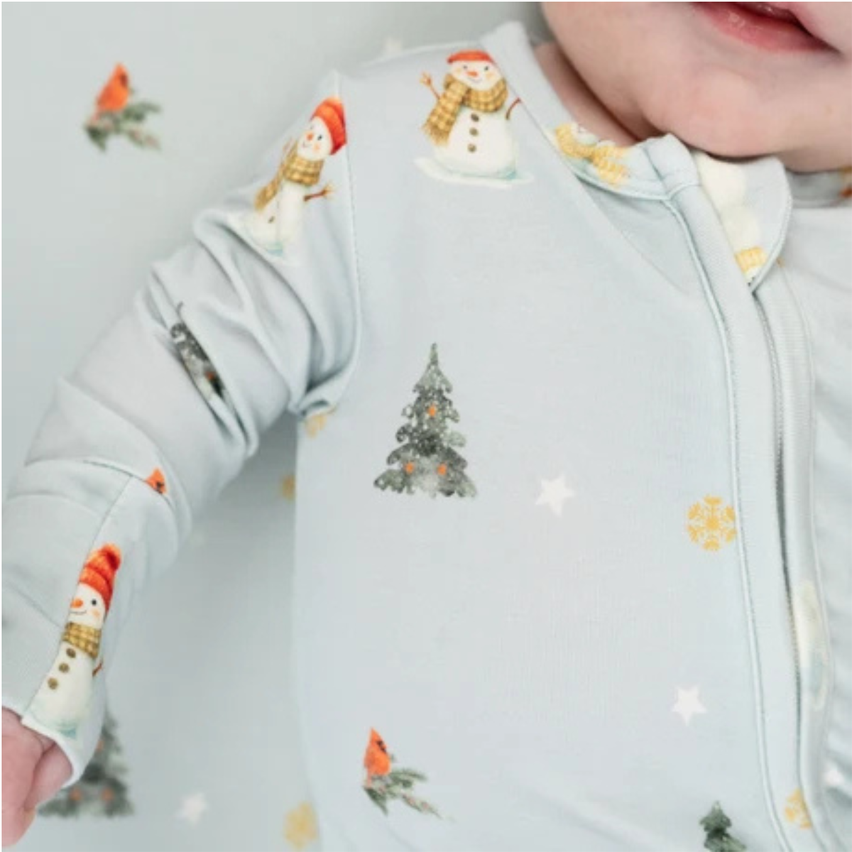 BELAN J Footed Zipper Sleeper - Snowmen