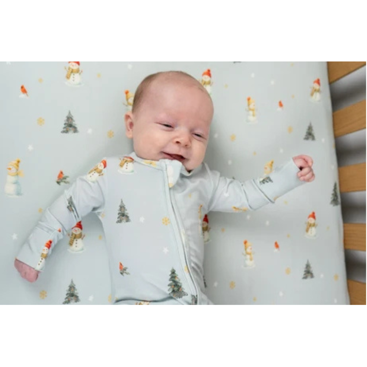 BELAN J Footed Zipper Sleeper - Snowmen