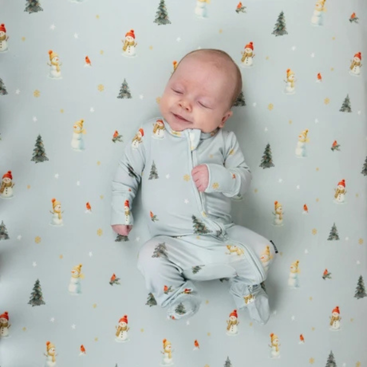 BELAN J Footed Zipper Sleeper - Snowmen