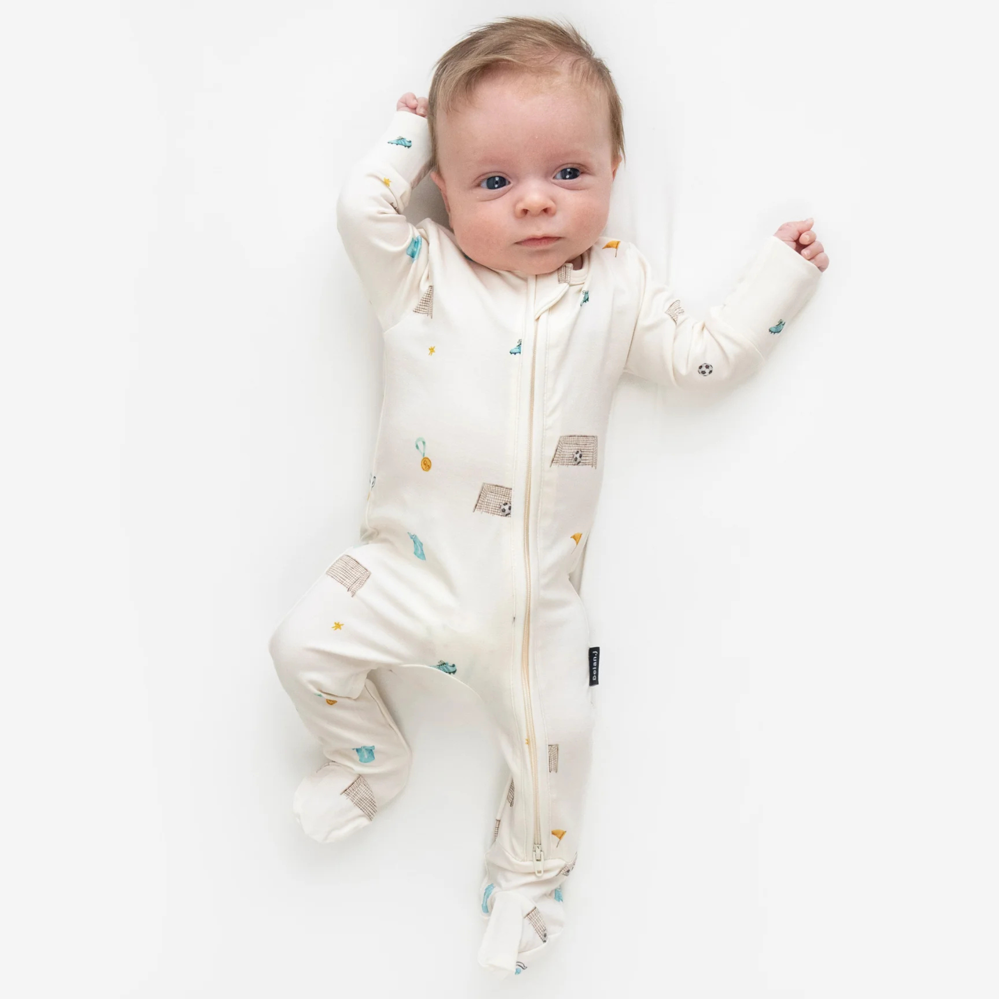 BELAN J Footed Zipper Sleeper - Soccer
