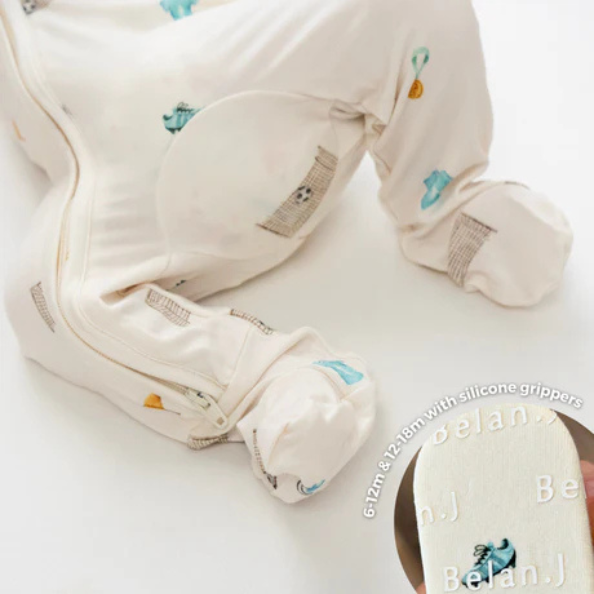 BELAN J Footed Zipper Sleeper - Soccer