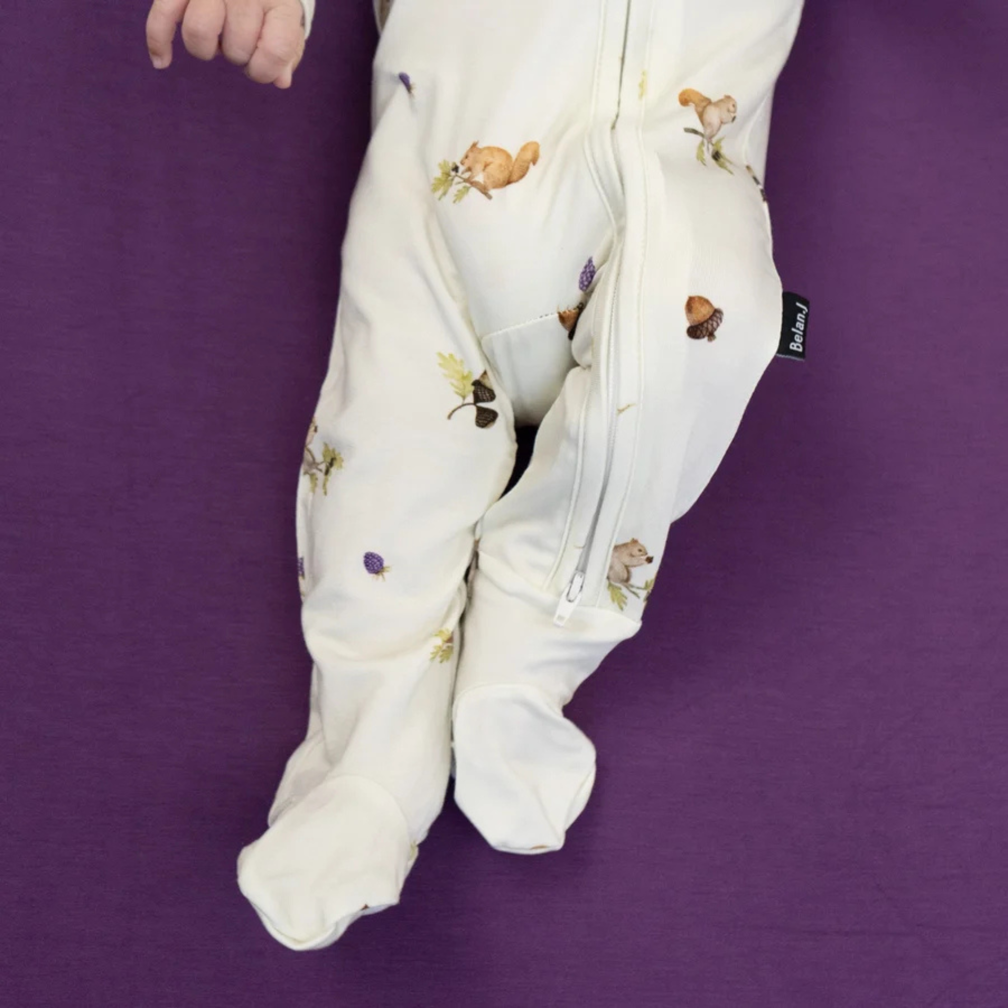 BELAN J Footed Zipper Sleeper - Squirrels