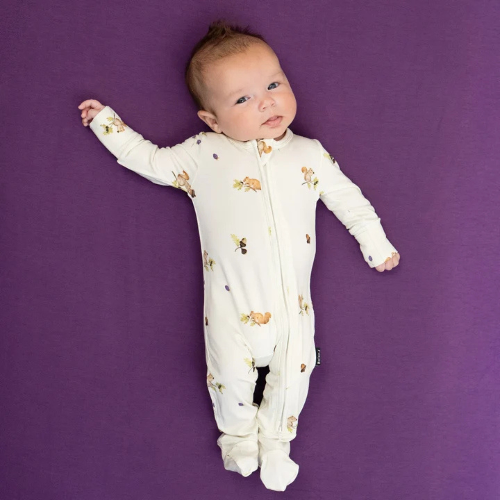 BELAN J Footed Zipper Sleeper - Squirrels