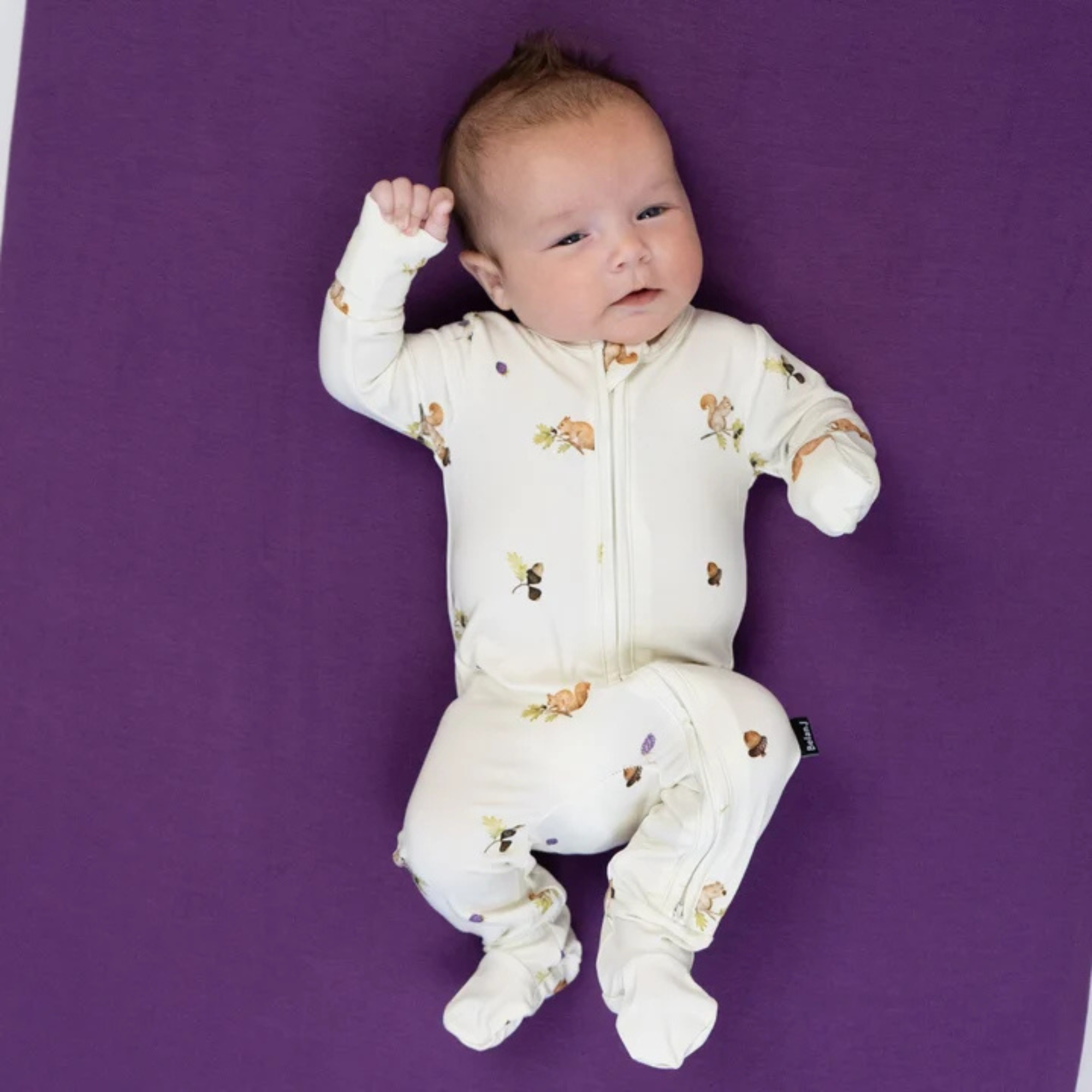 BELAN J Footed Zipper Sleeper - Squirrels