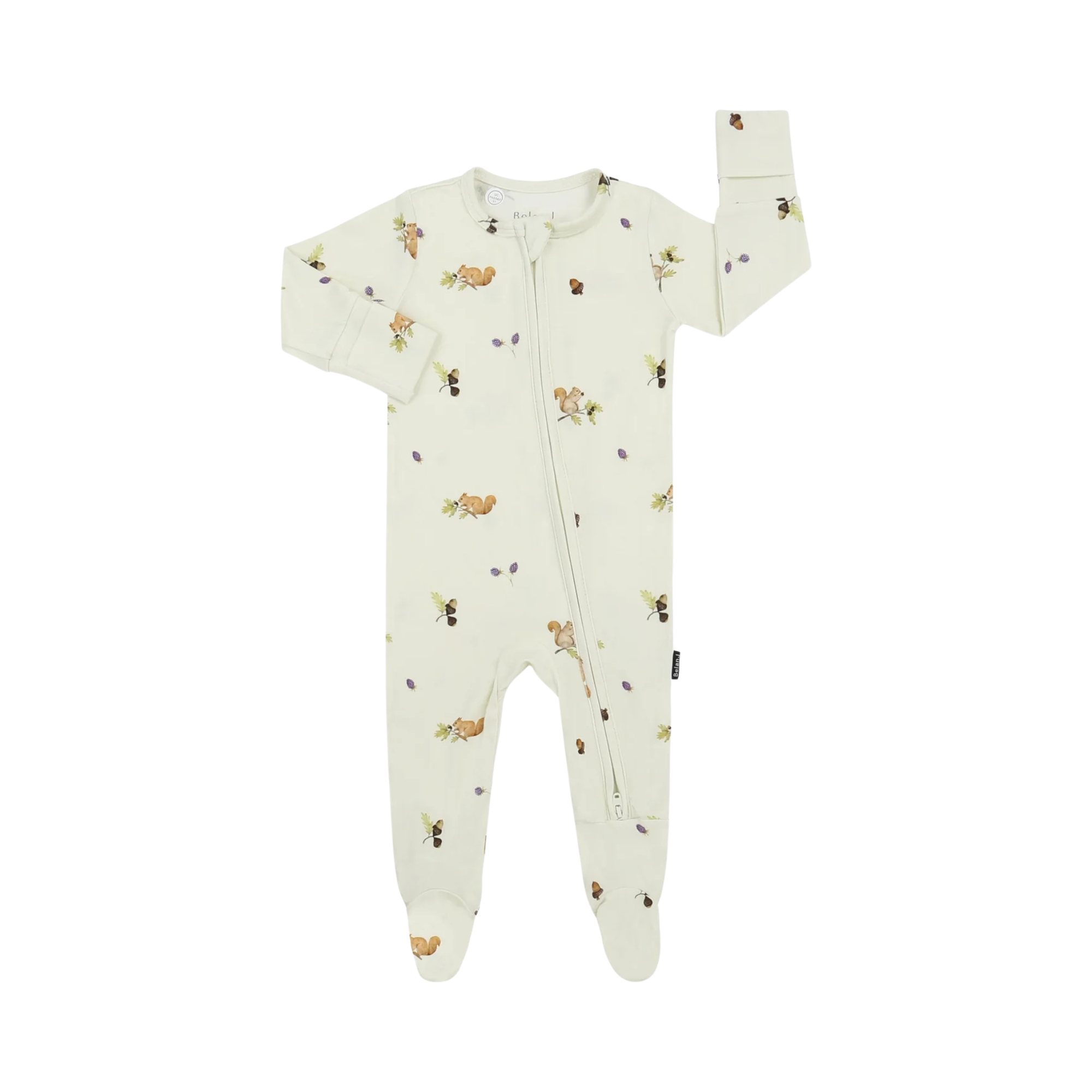BELAN J Footed Zipper Sleeper - Squirrels