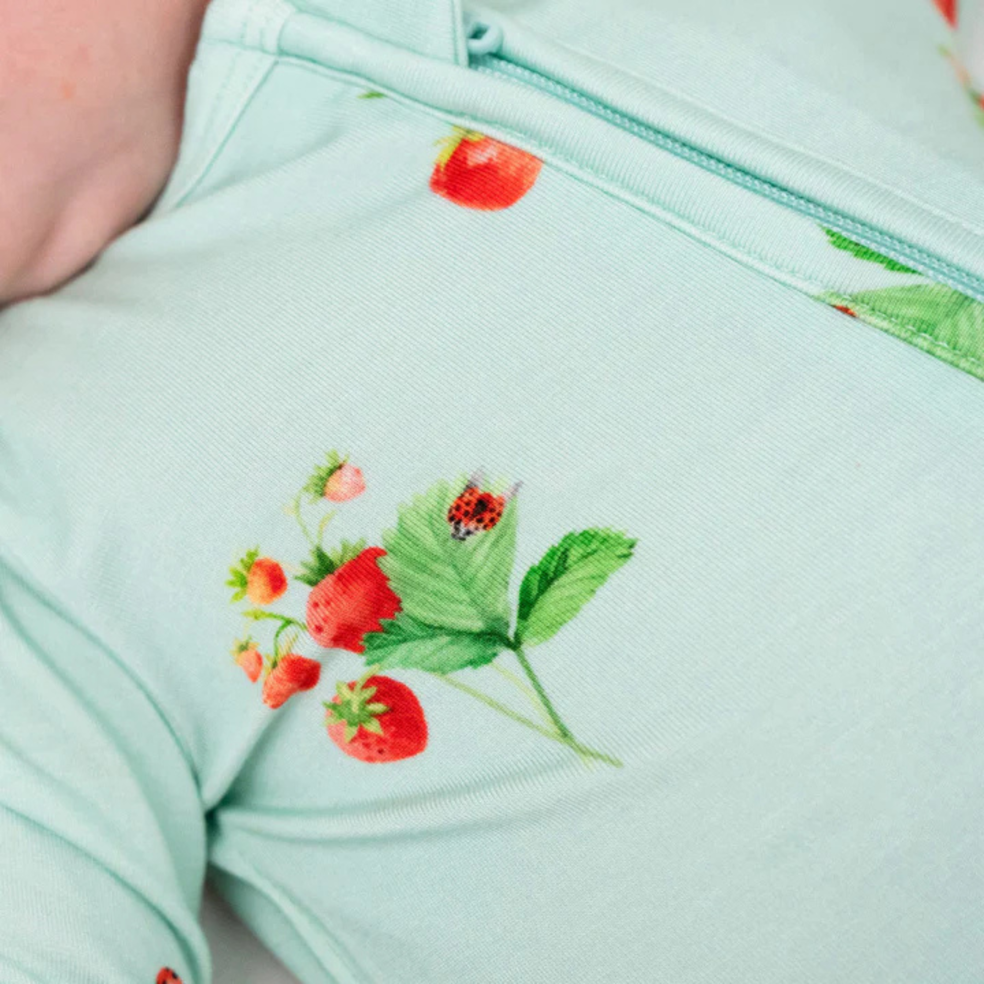 BELAN J Footed Zipper Sleeper - Strawberry Garden