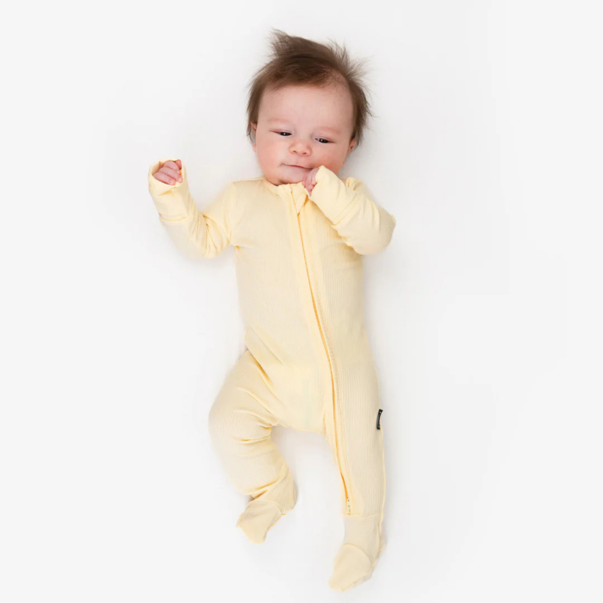 BELAN J Footed Zipper Sleeper - Vanilla