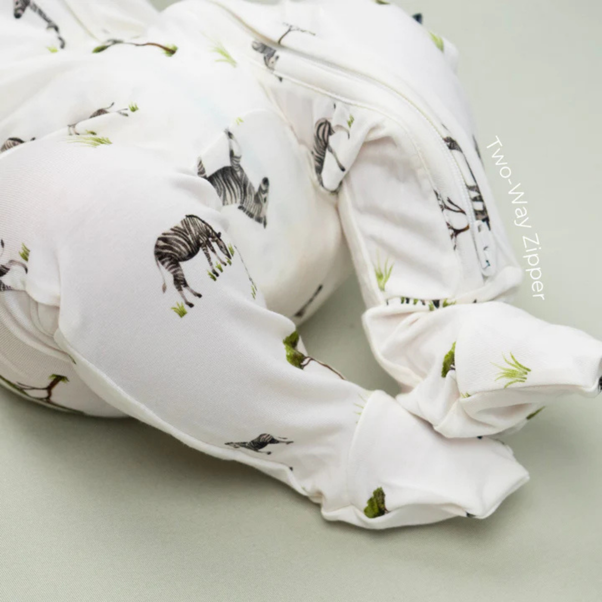 BELAN J Footed Zipper Sleeper - Zebras