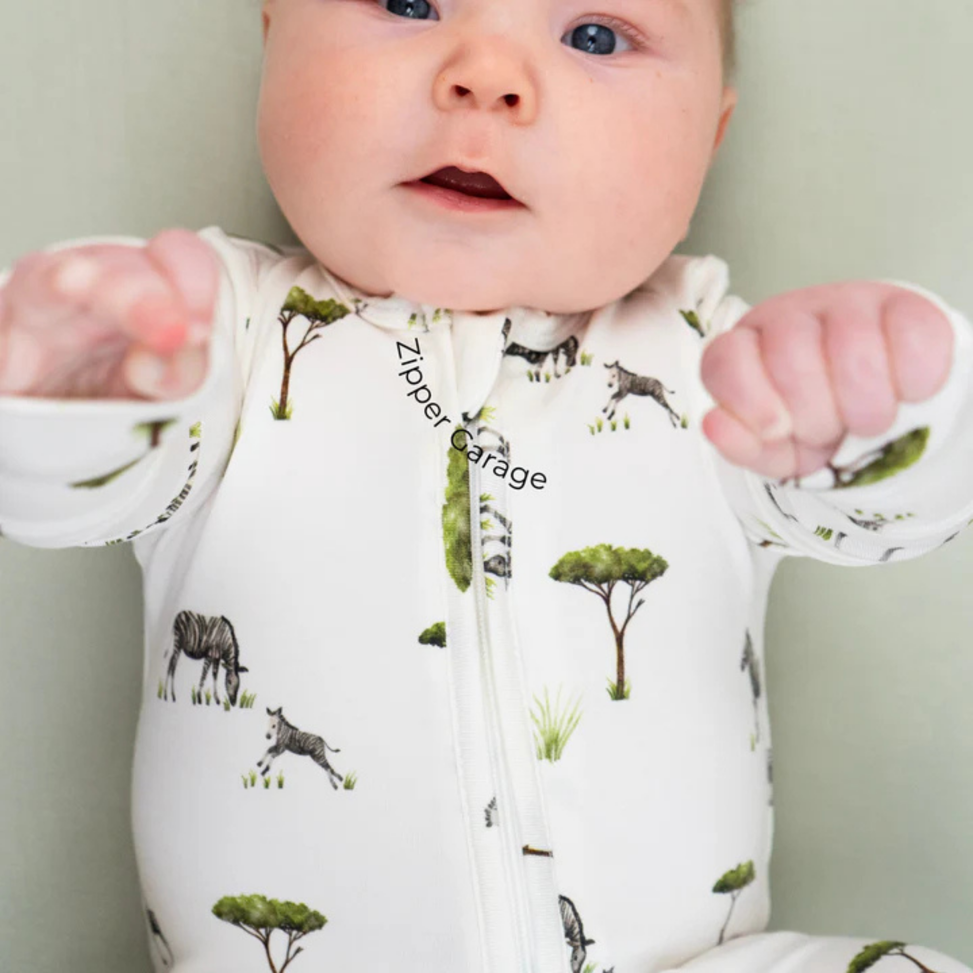 BELAN J Footed Zipper Sleeper - Zebras