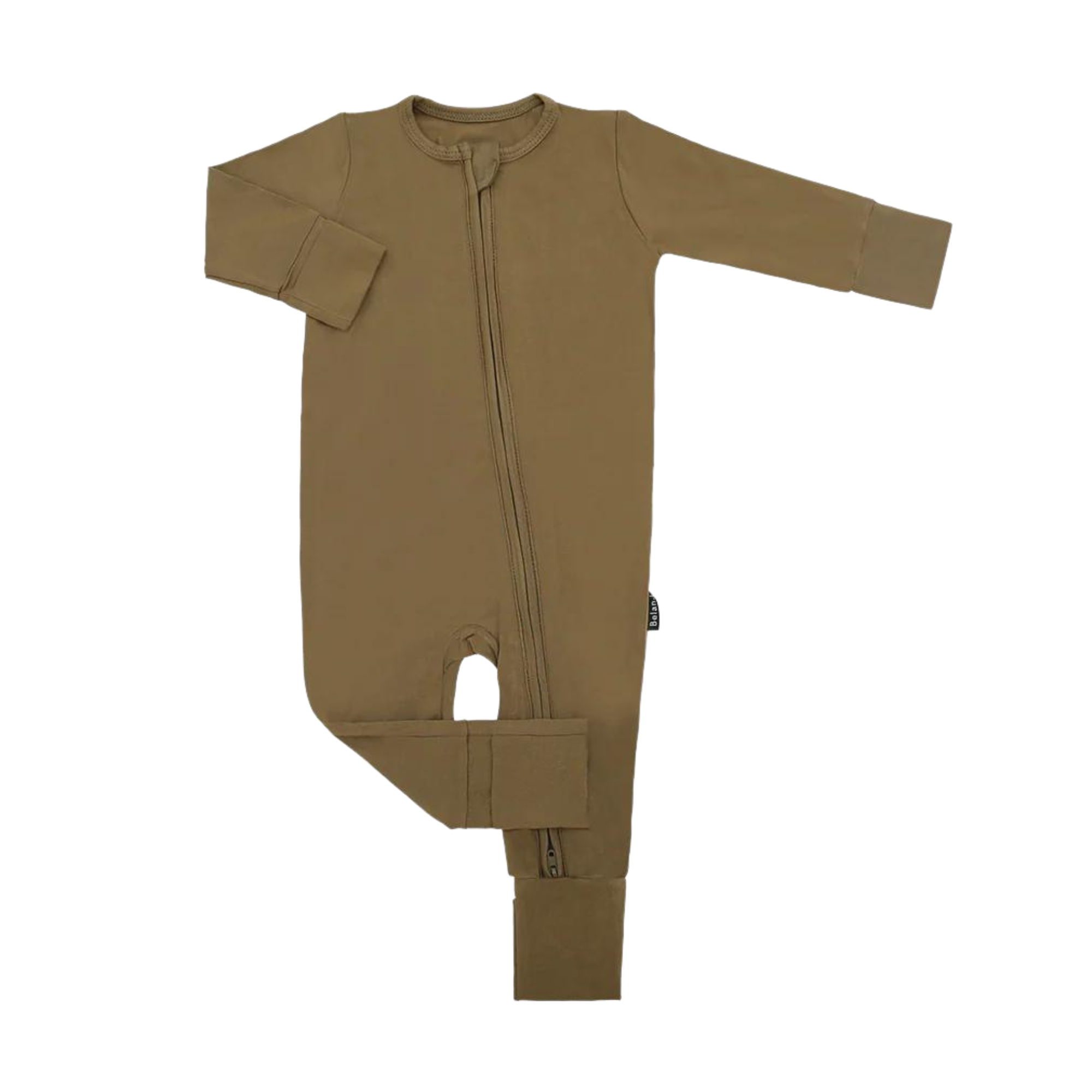 BELAN J Footless Sleeper with Fold-Over Cuffs - Basil