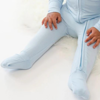 Thumbnail for BELAN J Footless Sleeper with Fold-Over Cuffs - Hydrangea Blue