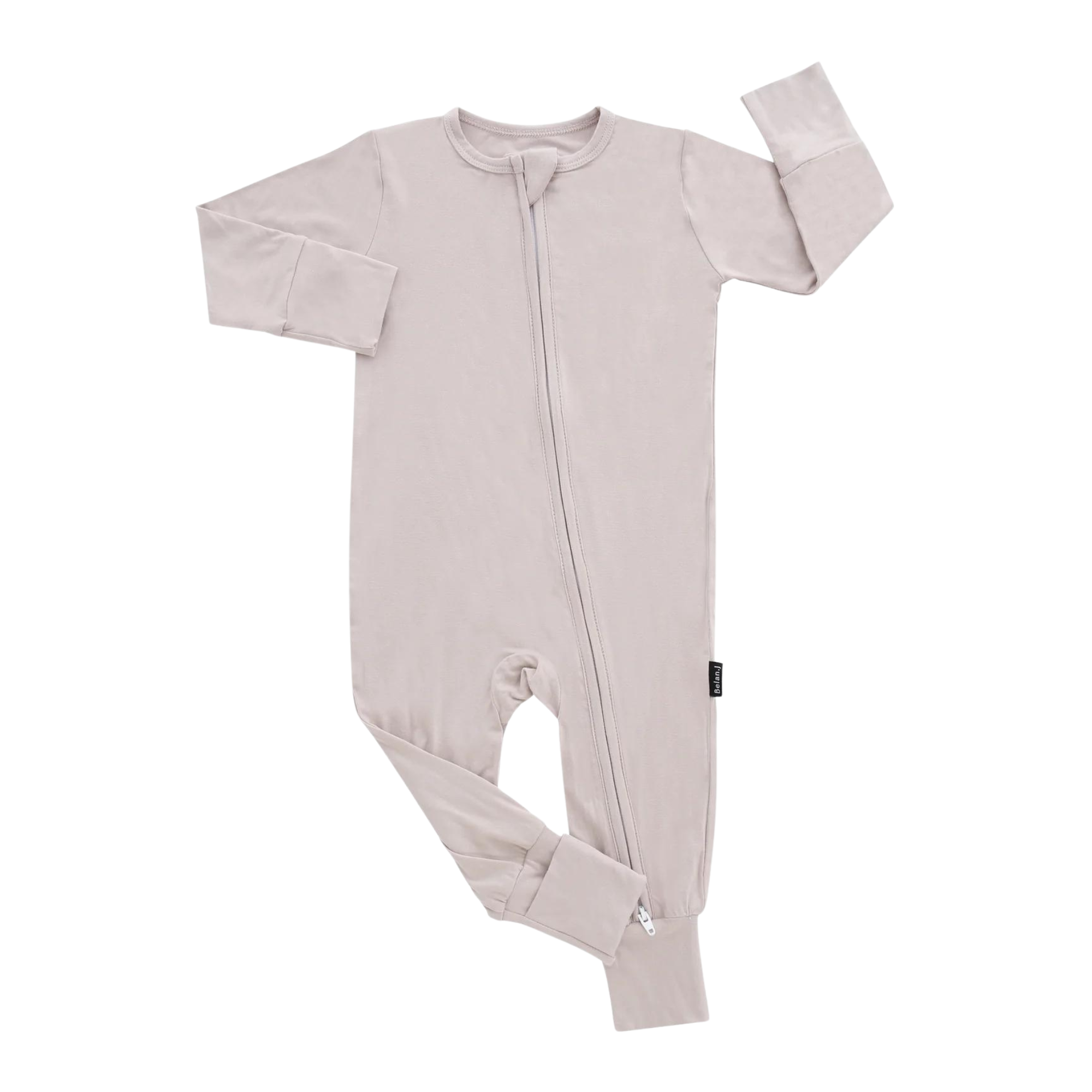 BELAN J Footless Sleeper with Fold-Over Cuffs - Oat