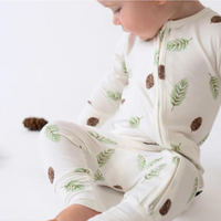 Thumbnail for BELAN J Footless Sleeper with Fold-Over Cuffs - Pine Cones