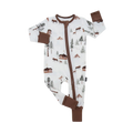 BELAN J Footless Sleeper with Fold-over Cuffs - Moose