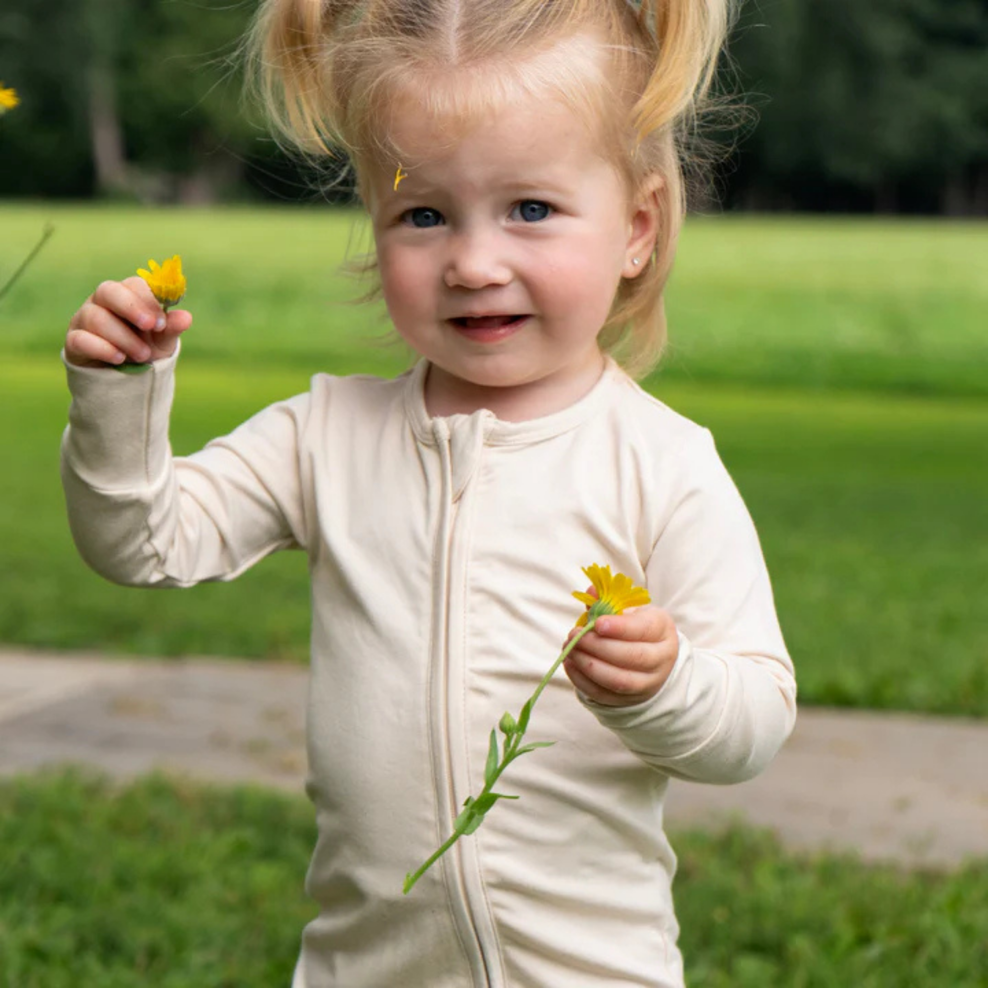 BELAN J Footless Zipper Sleeper - Buttermilk