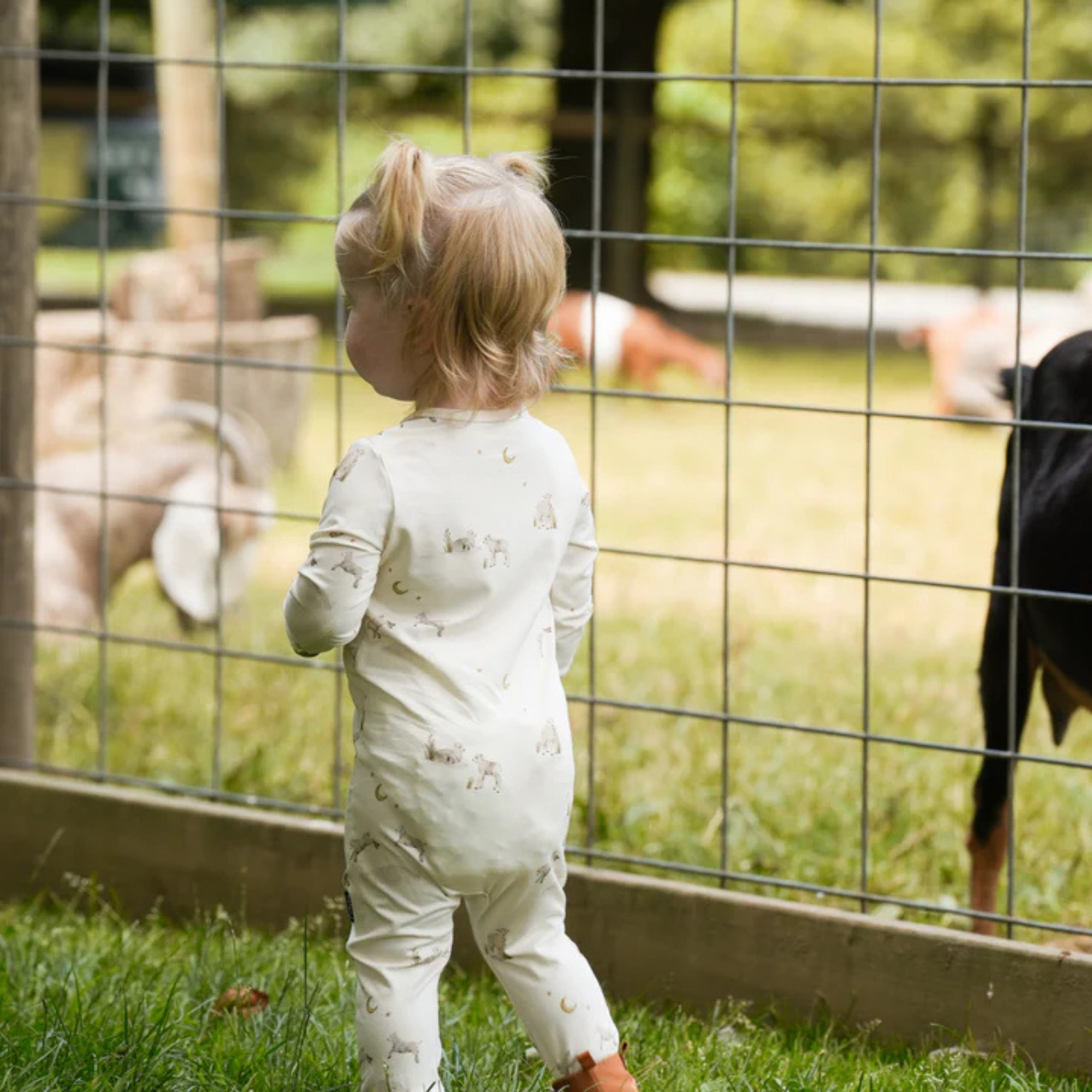 BELAN J Footless Zipper Sleeper - Little Lambs