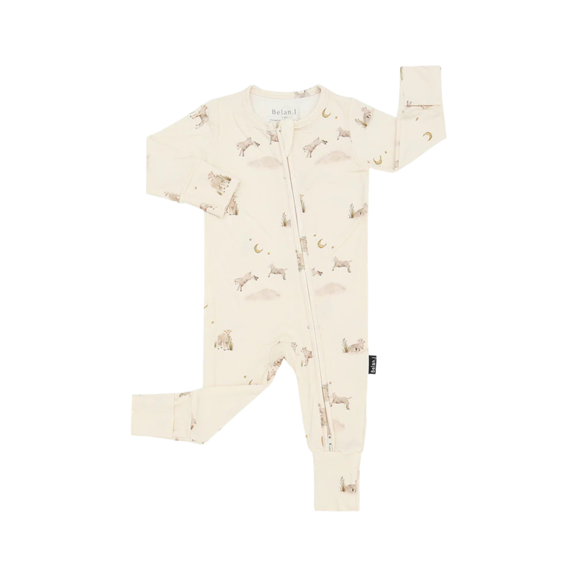 BELAN J Footless Zipper Sleeper - Little Lambs