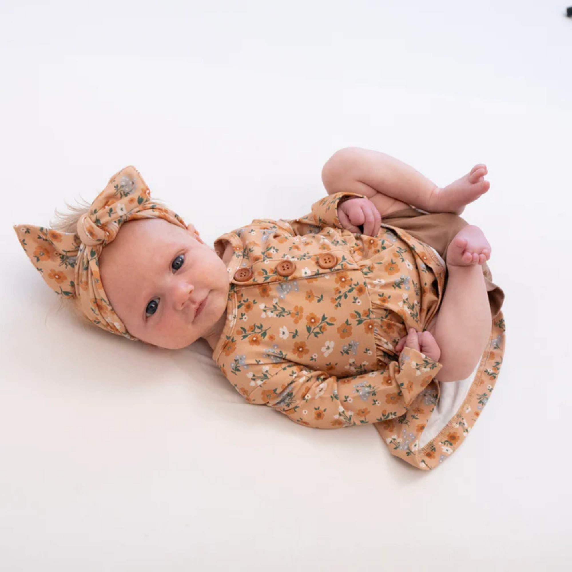 BELAN J Long Sleeve Baby Peplum Dress - Amber Garden