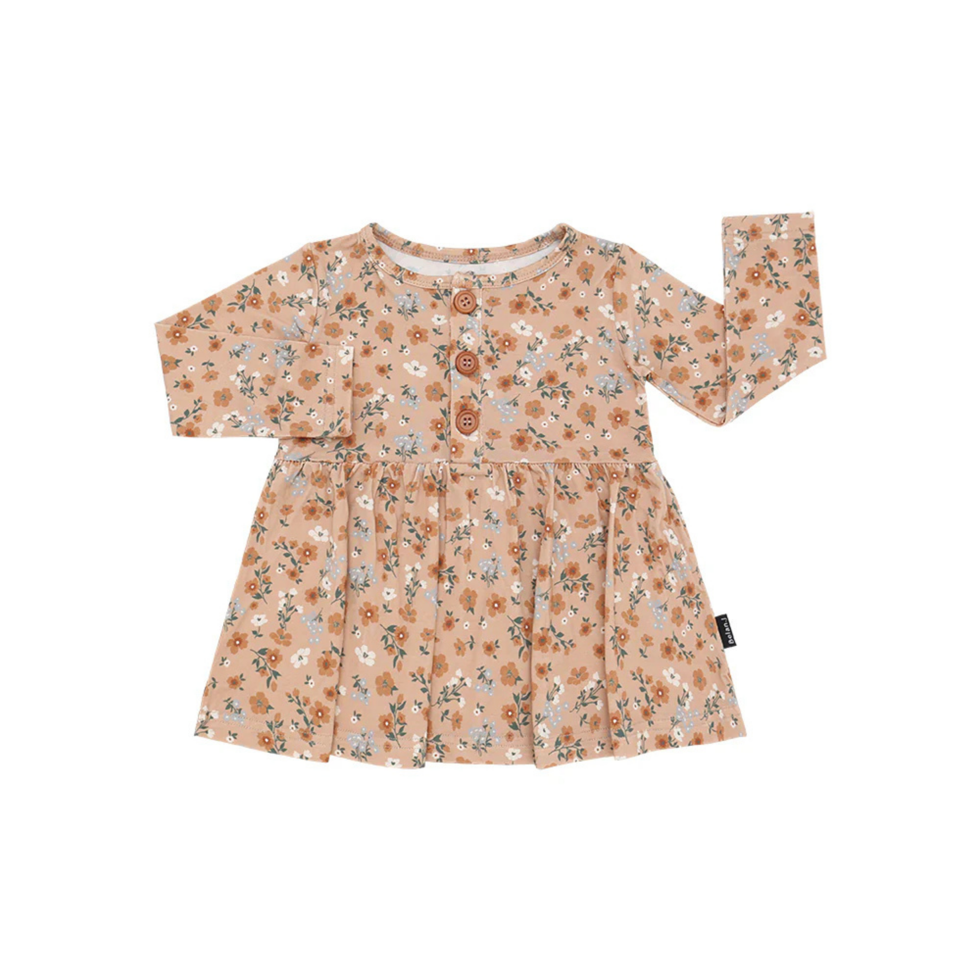 BELAN J Long Sleeve Baby Peplum Dress - Amber Garden