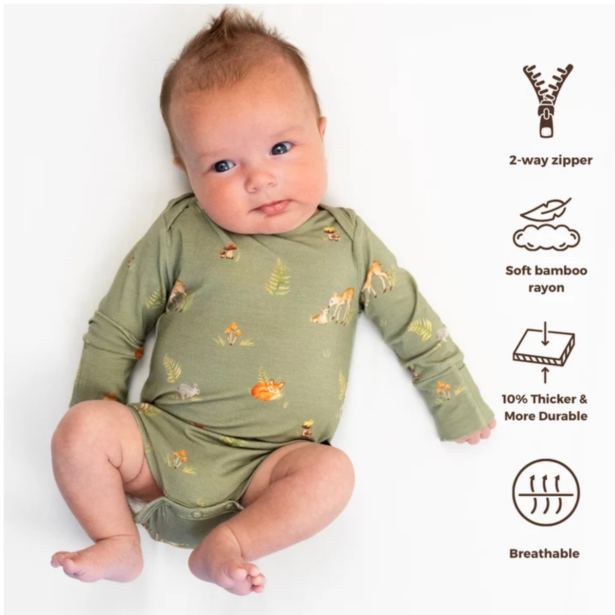 BELAN J Long Sleeve Onesie - Forest Friends