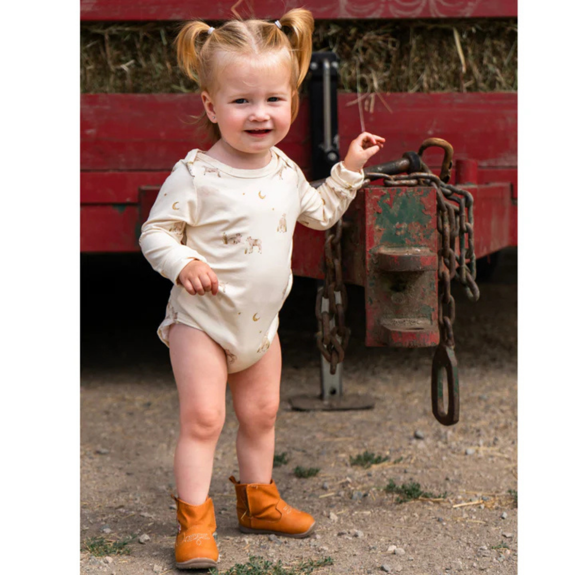 BELAN J Long Sleeve Onesie - Little Lambs