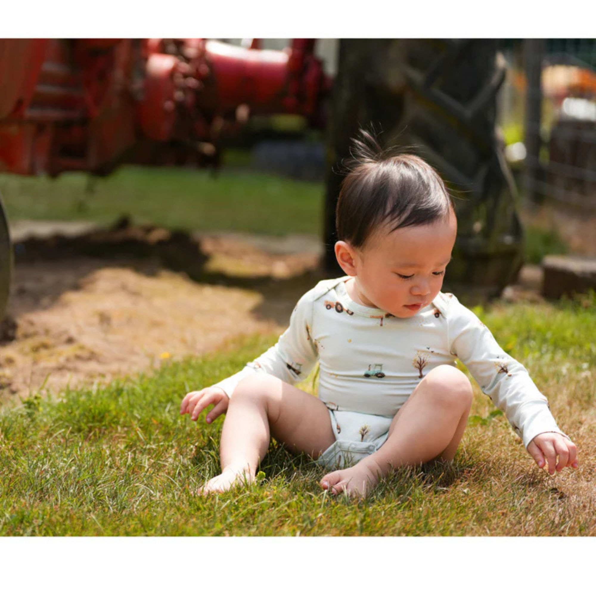 BELAN J Long Sleeve Onesie - Tractor