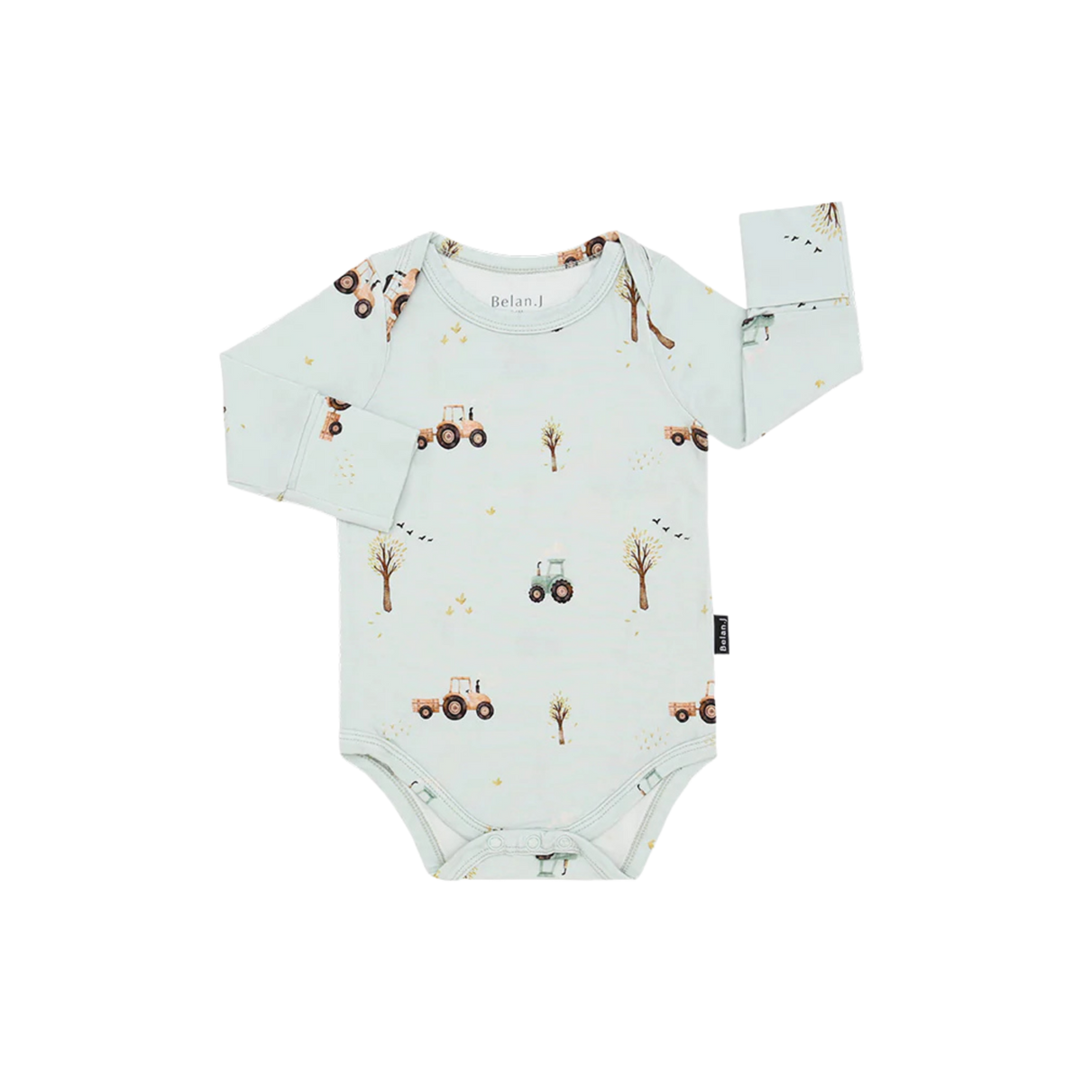 BELAN J Long Sleeve Onesie - Tractor