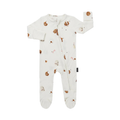 BELAN J Ribbed Bamboo Footed Zipper Sleeper - Milk and Cookies