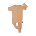 BELAN J Ribbed Bamboo Sleeper with Fold-over Cuffs - Amber